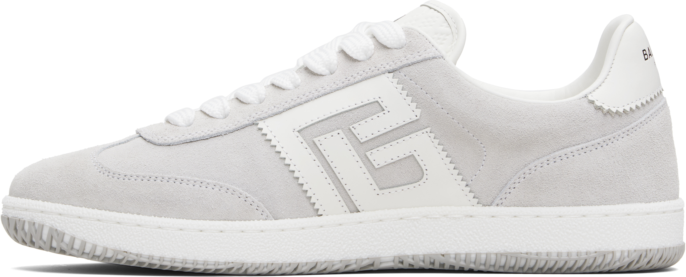 Balmain Swan Sneakers In White Suede In Gray