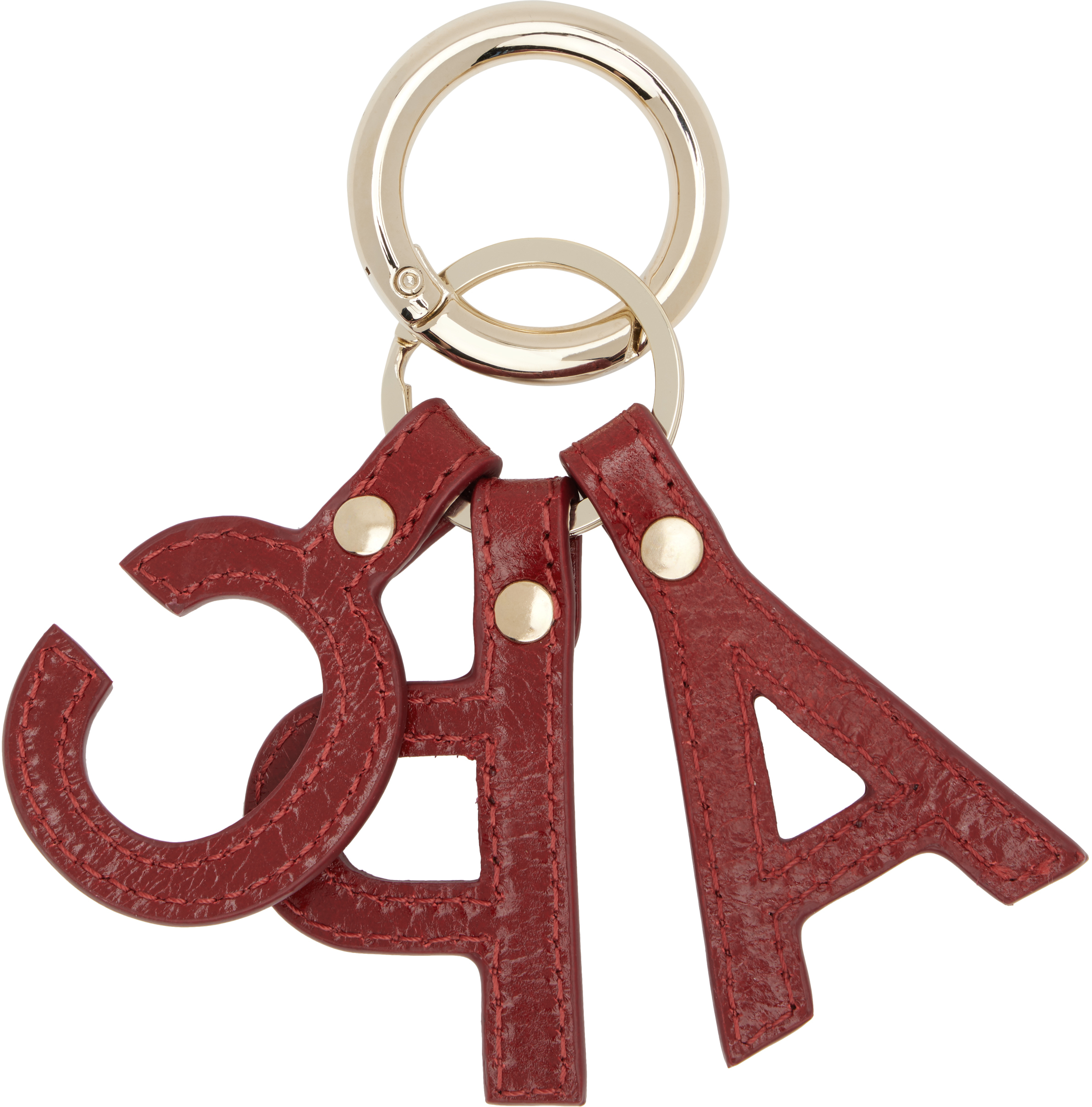 Apc Gold & Red Lettres 'a.p.c.' Keychain