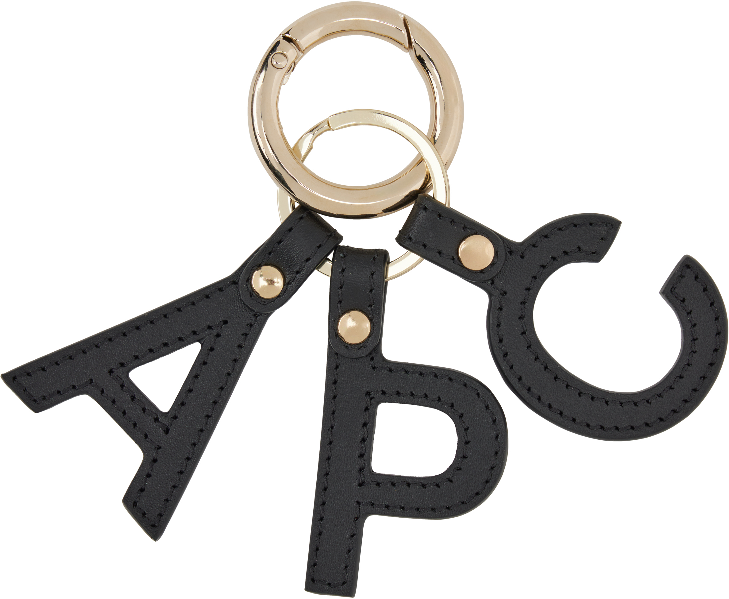 A. P.C. Gold & Black Lettres 'A. P.C.' Keychain