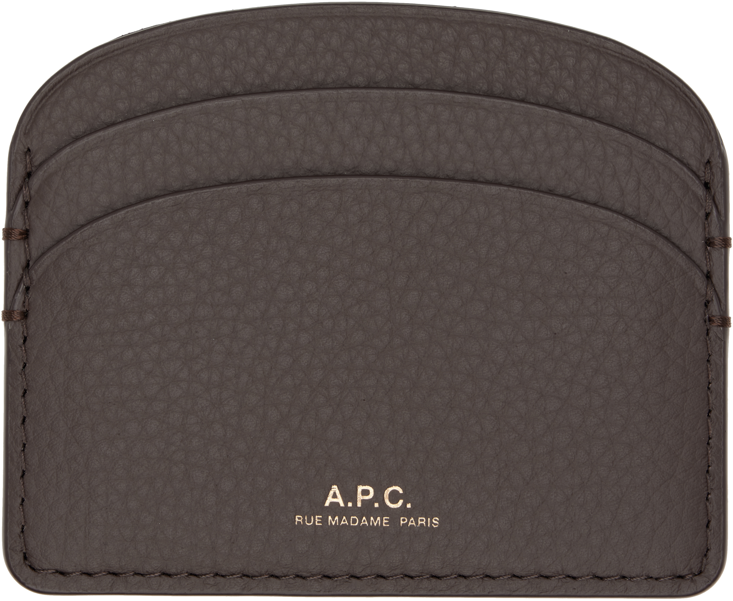 Apc Brown Demi-lune Card Holder In Brown