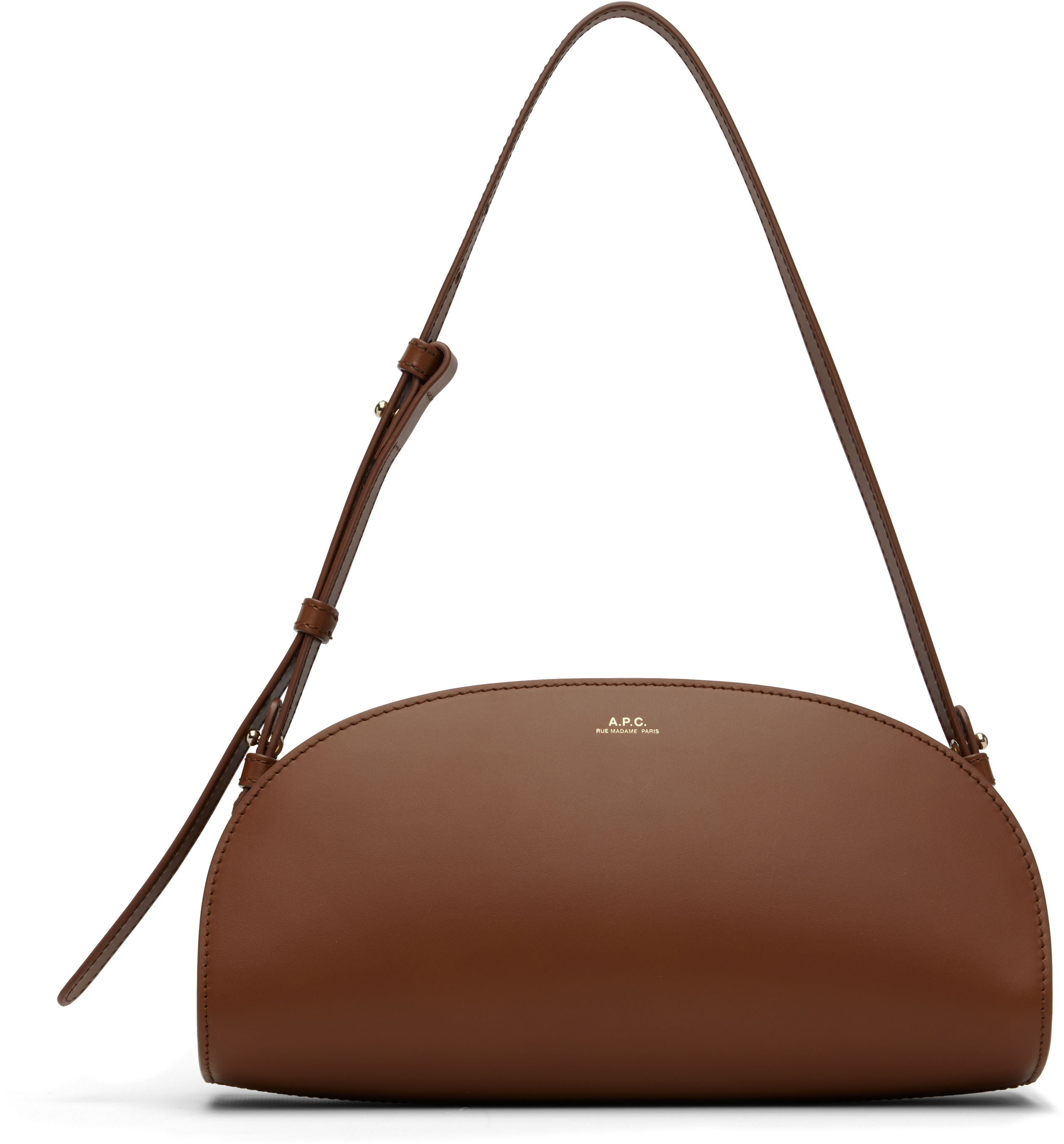 Apc Tan Demi-lune Shoulder Bag In Brown