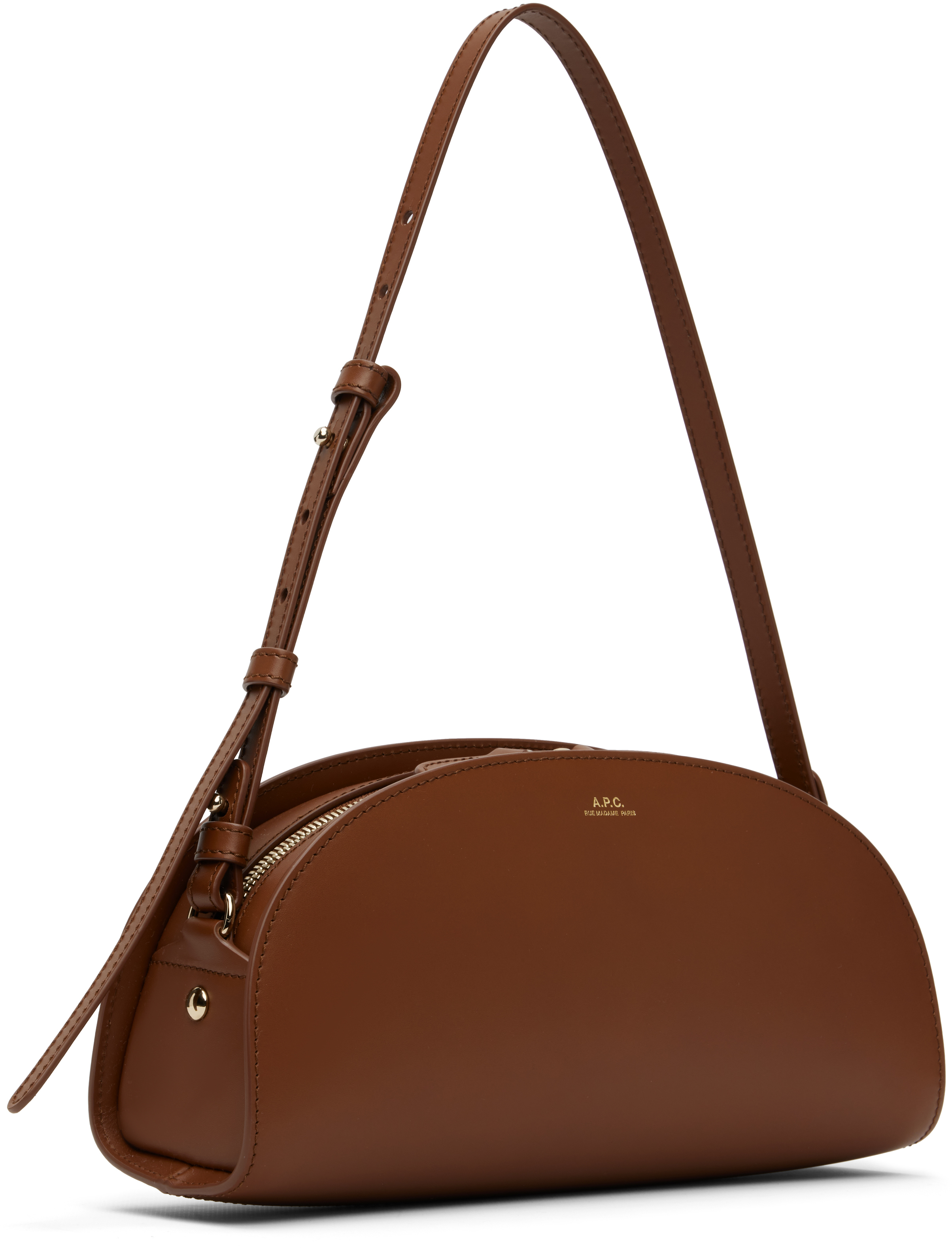 Apc Tan Demi-lune Shoulder Bag In Brown