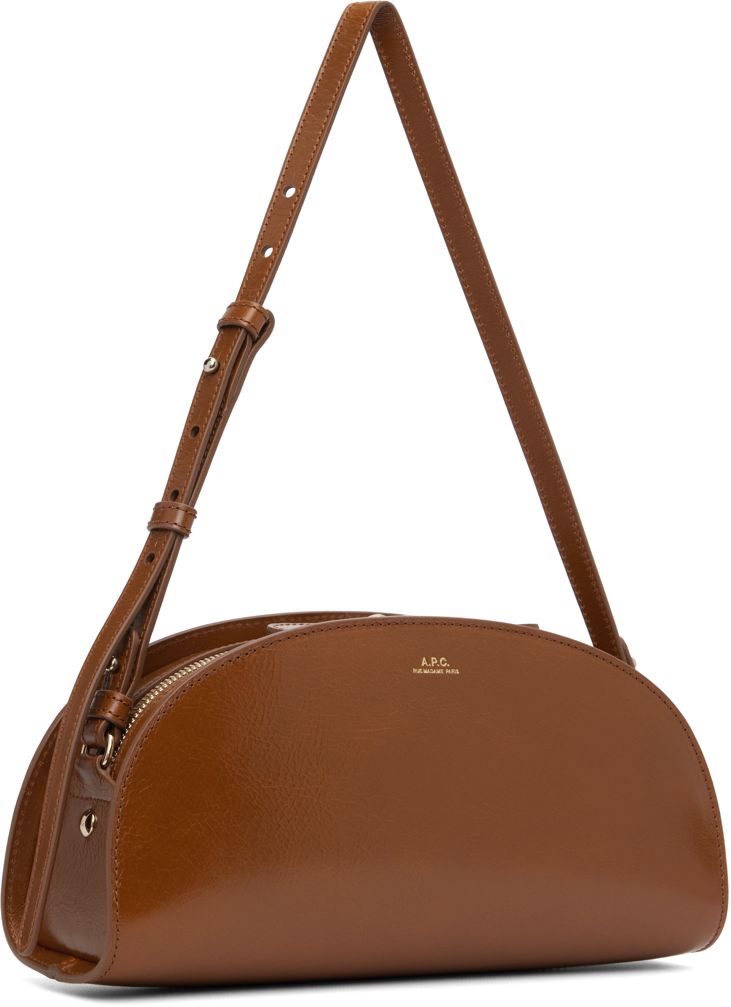 Apc Tan Demi-lune Shoulder Bag In Brown