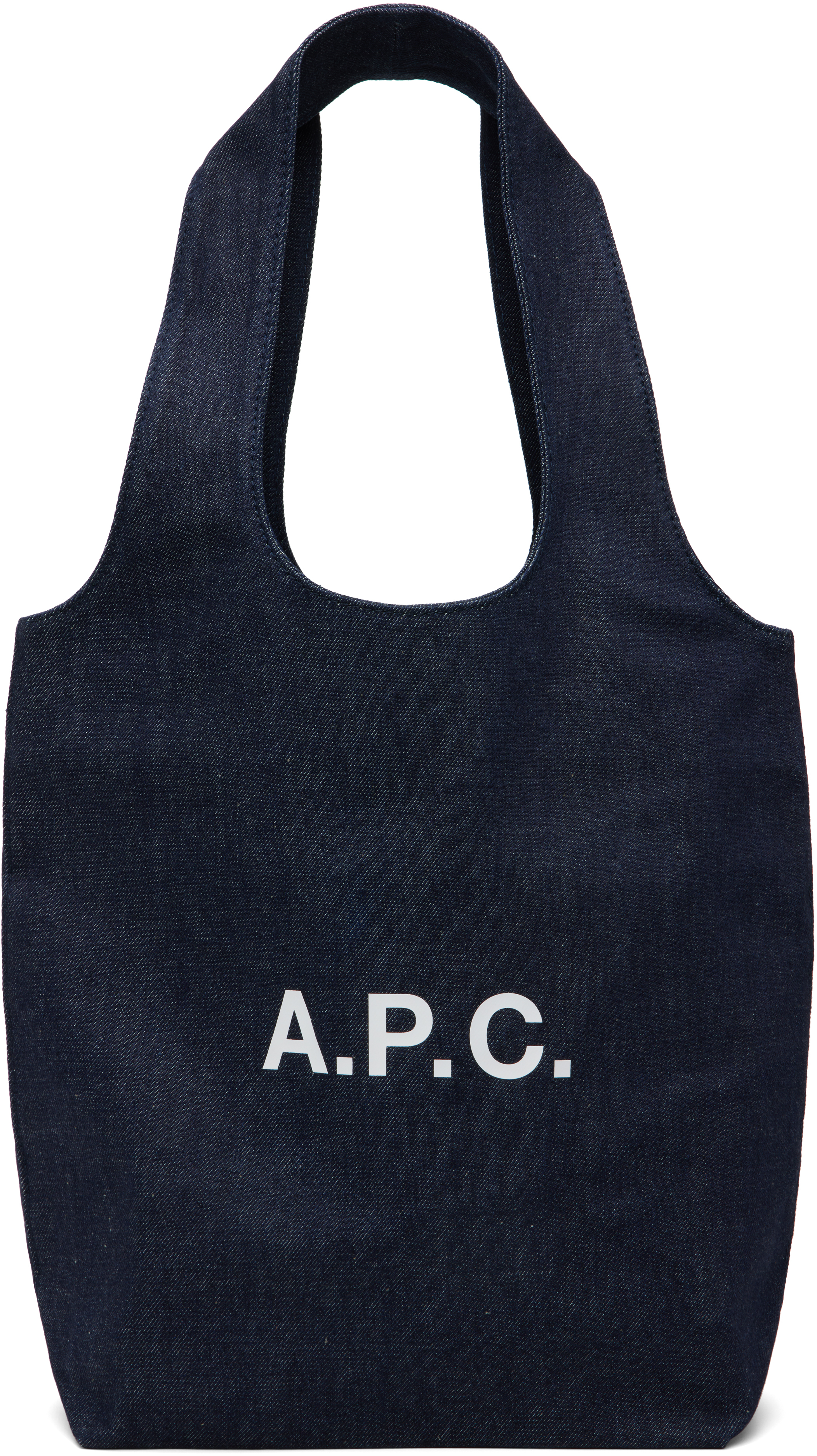 【関税込み】A.P.C. ネイビー スモール Ninon トートバッグ A.P.C.: ネイビー スモール Ninon トートバッグ | SSENSE 日本