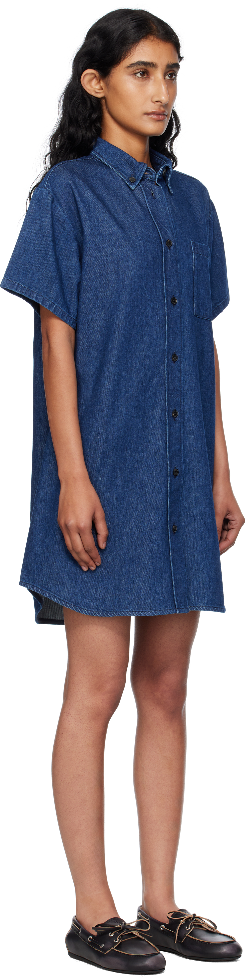 Apc Navy Ary Denim Minidress In Purple