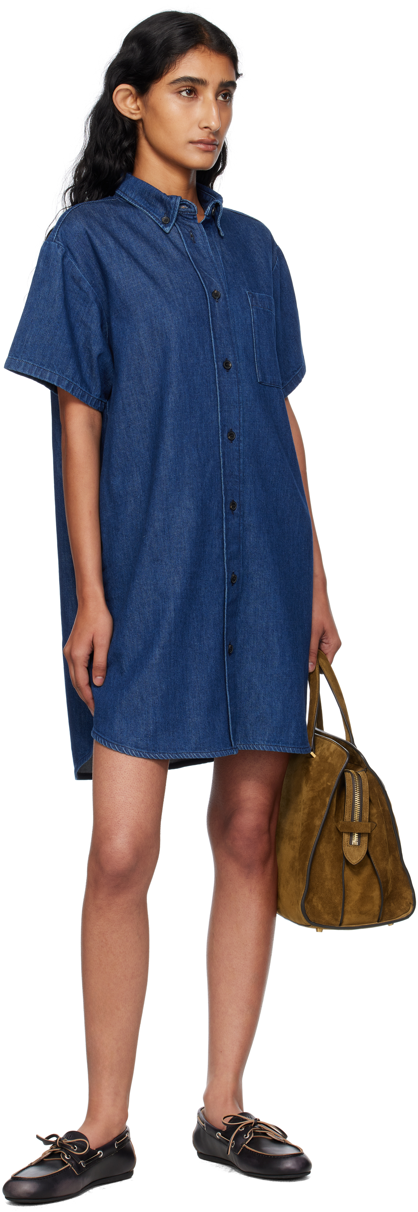 Apc Navy Ary Denim Minidress In Purple