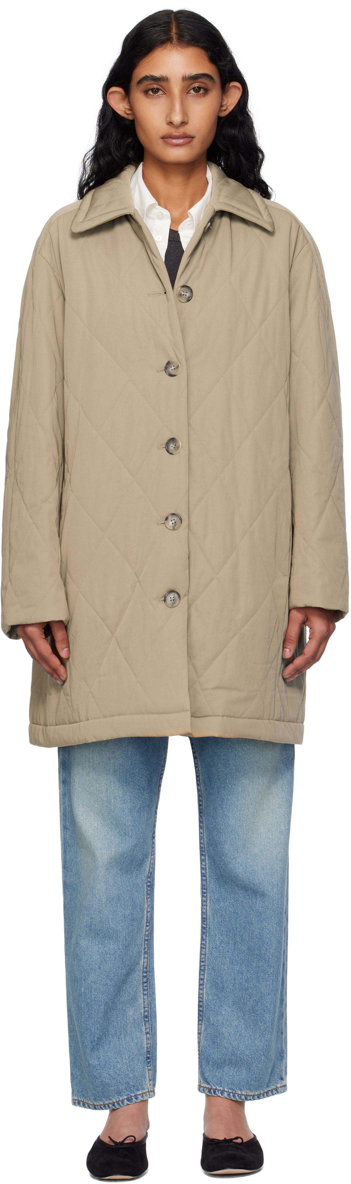 A. P.C. Beige Malia Coat