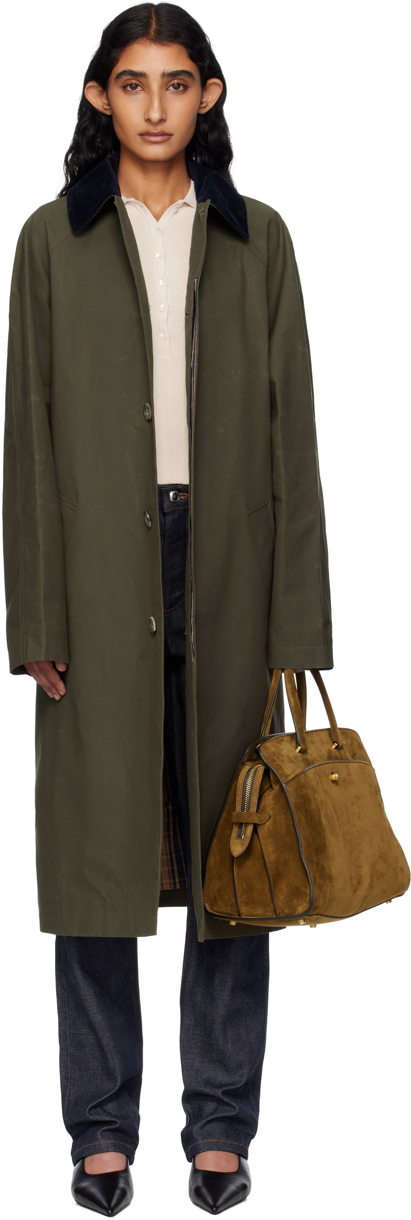Apc Khaki Gaspard Mac Trench Coat
