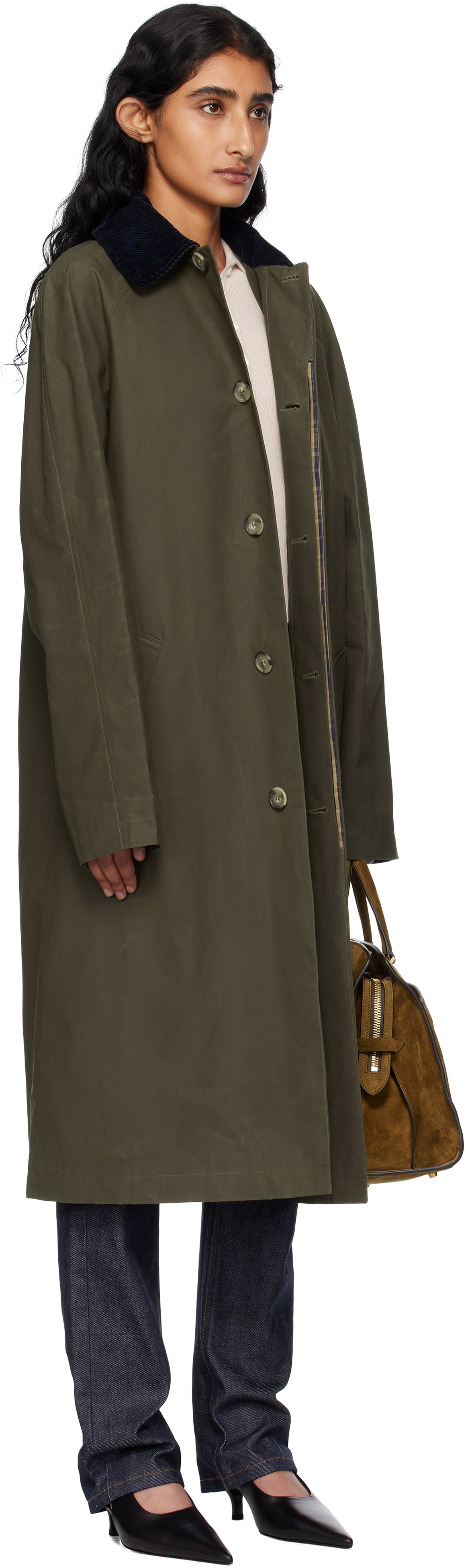 Apc Khaki Gaspard Mac Trench Coat