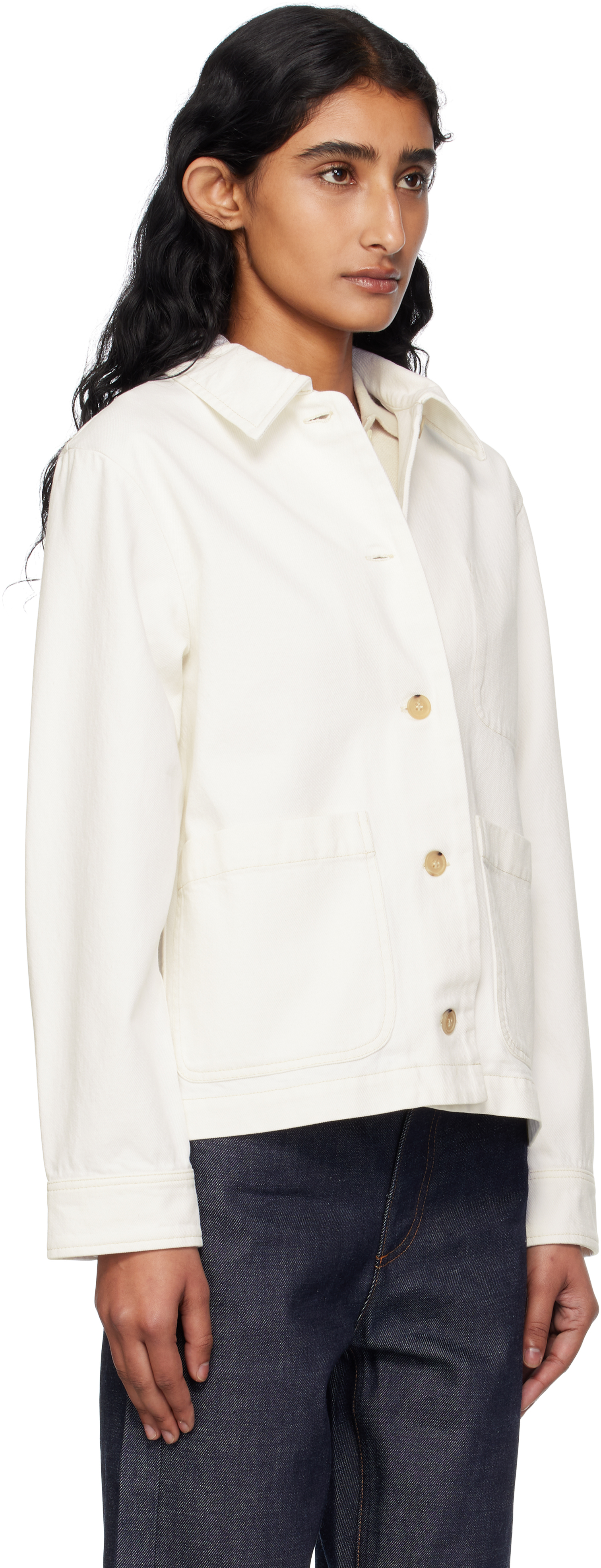 Apc Off-white Nikkie Denim Jacket In White