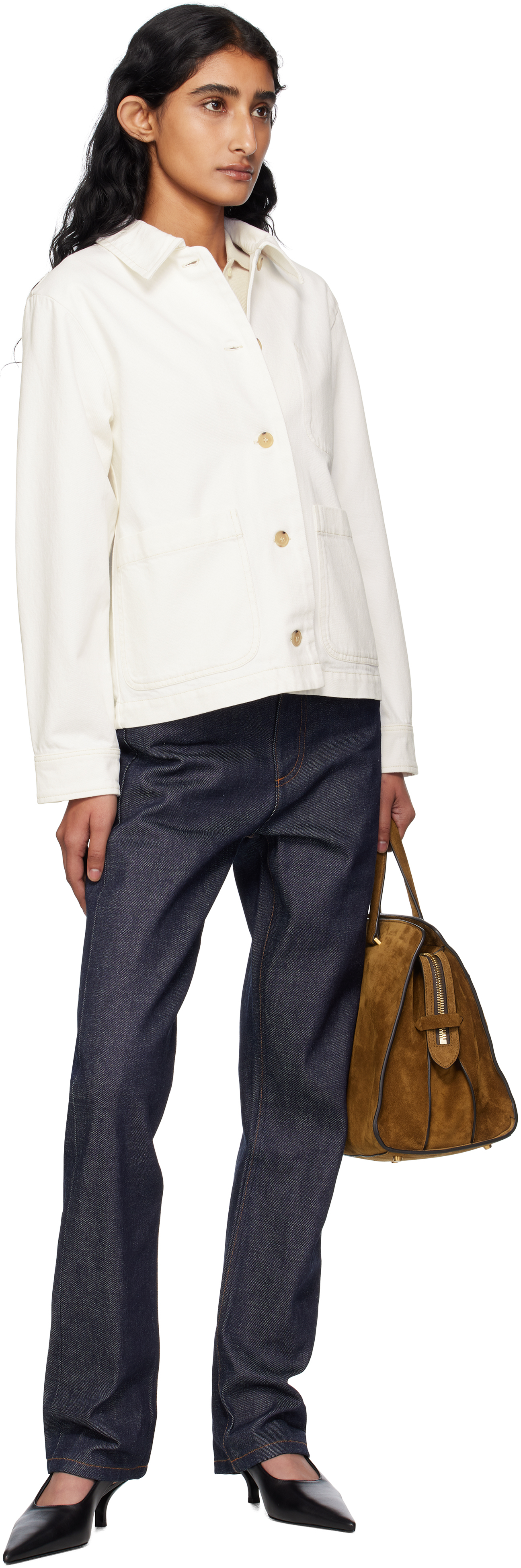 Apc Off-white Nikkie Denim Jacket In White