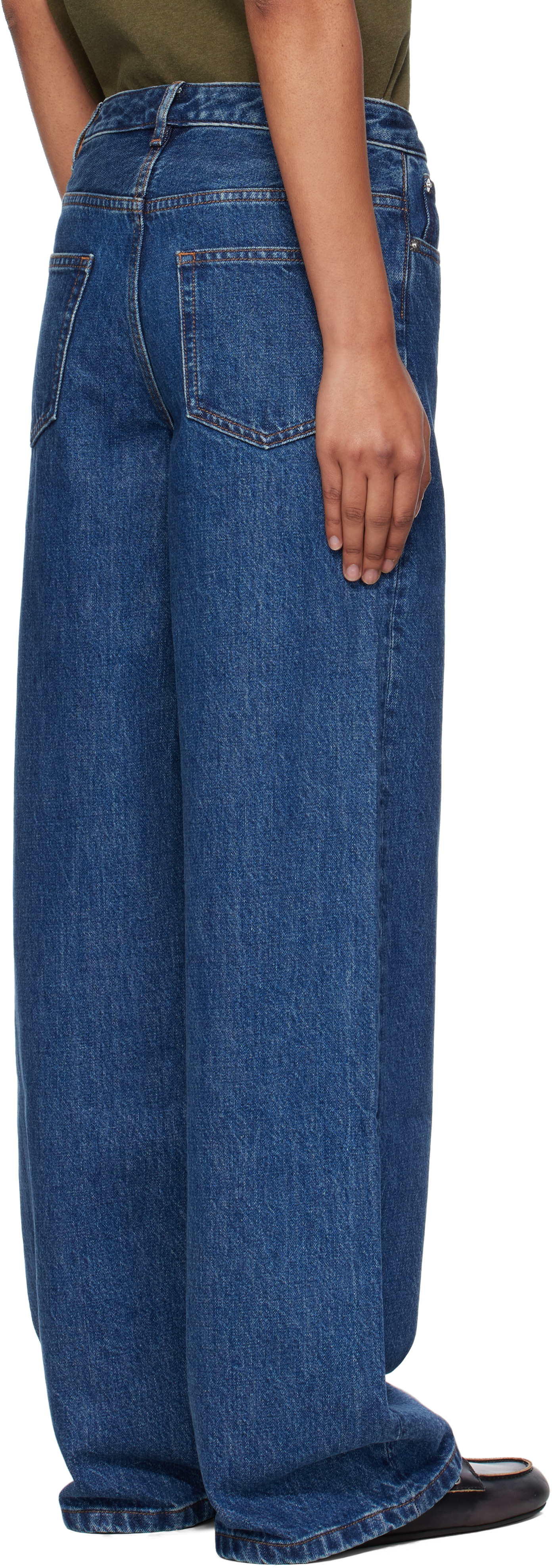 Apc A.p.c. High-waisted Wide-leg Jeans With Timeless Appeal In Blue