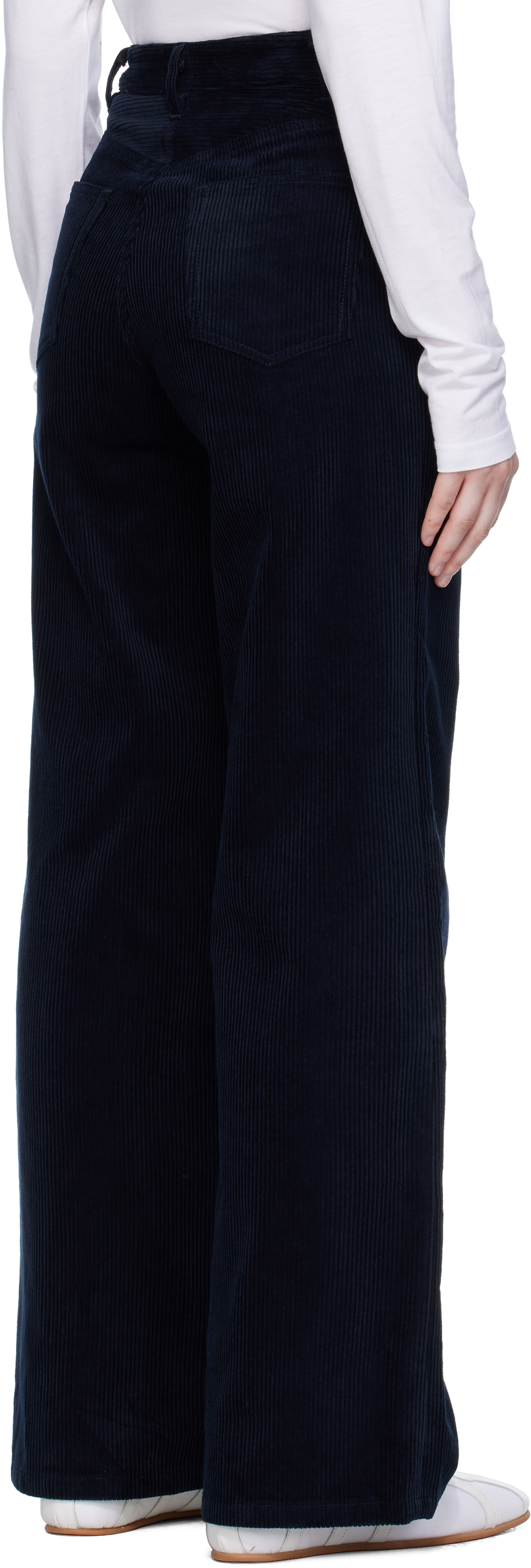 Apc Navy Elizabeth Trousers In Black