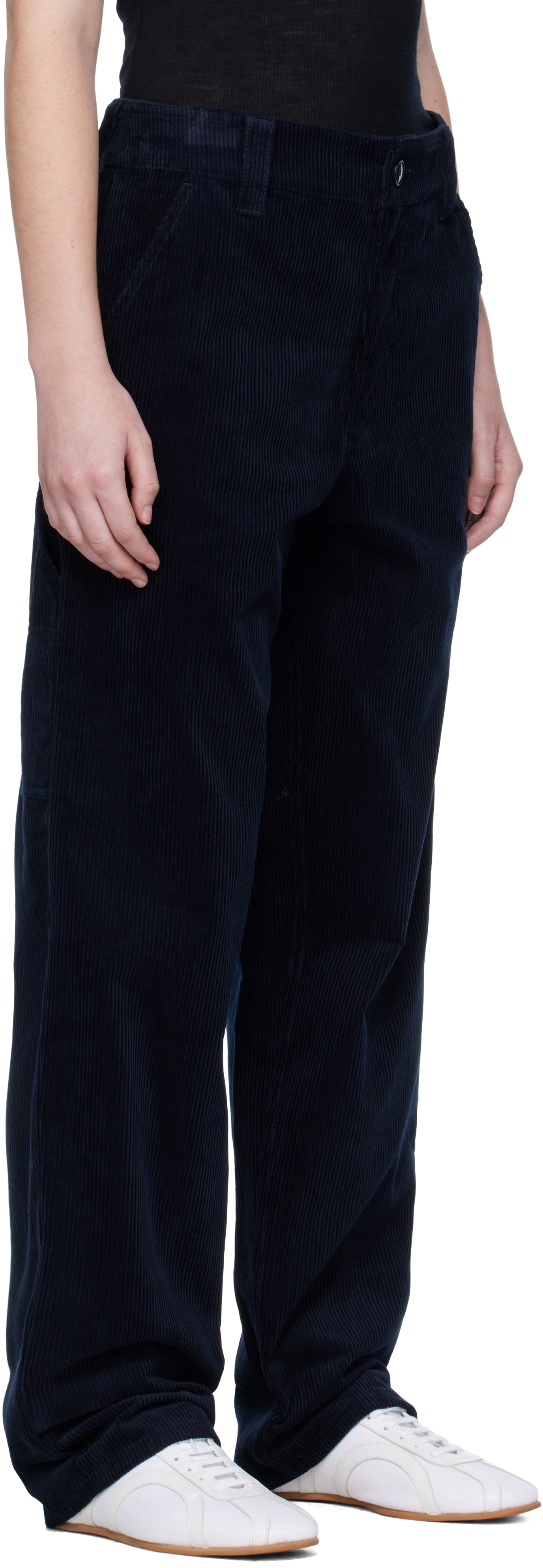 Apc Navy Fergus Trousers In Blue