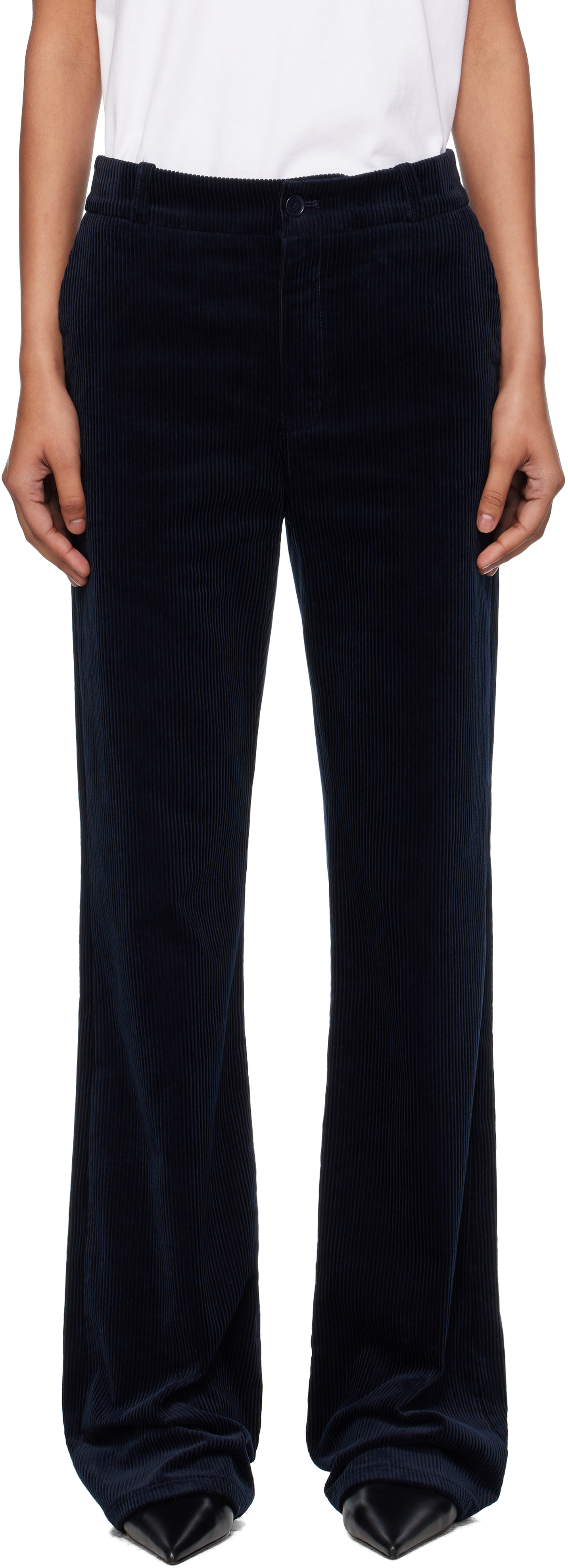 Navy Rosemary Trousers by A.P.C. on Sale