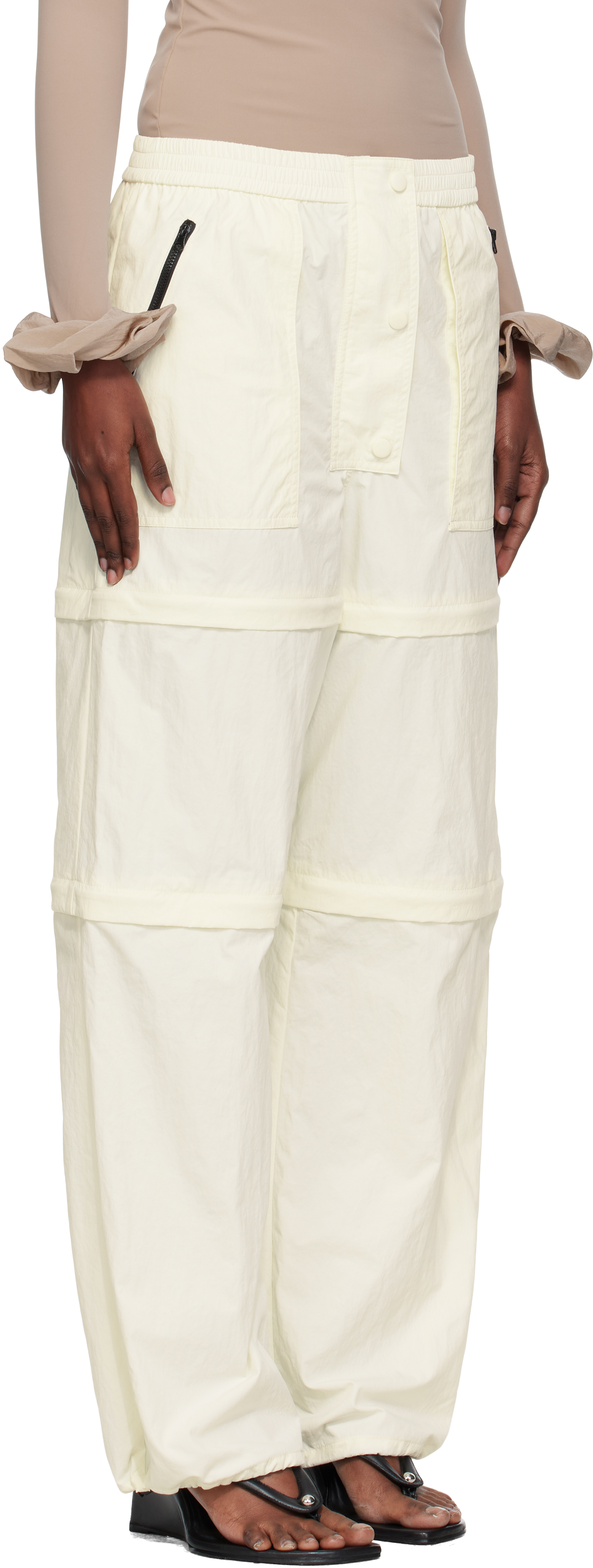 Pushbutton Off-white Three Way Detachable Trousers In White