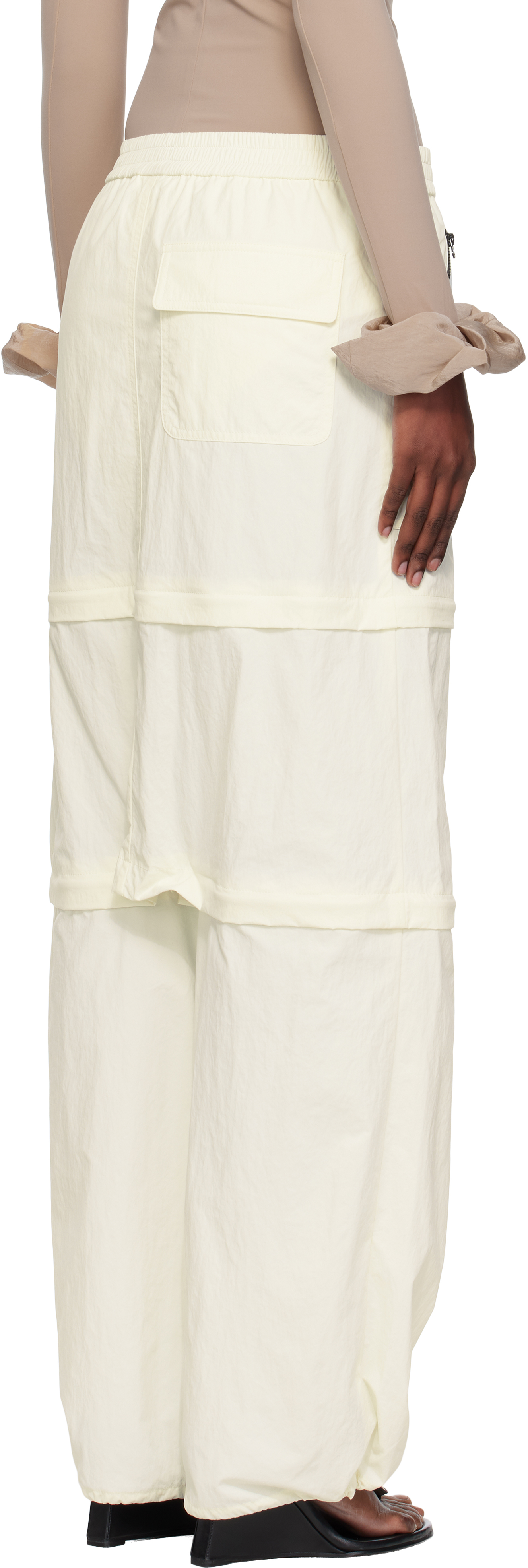 Pushbutton Off-white Three Way Detachable Trousers In White
