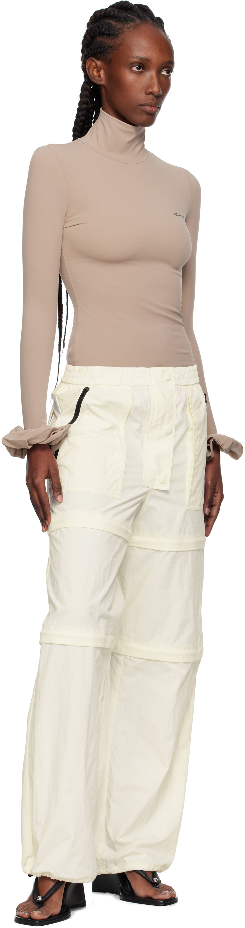 Pushbutton Off-white Three Way Detachable Trousers In White