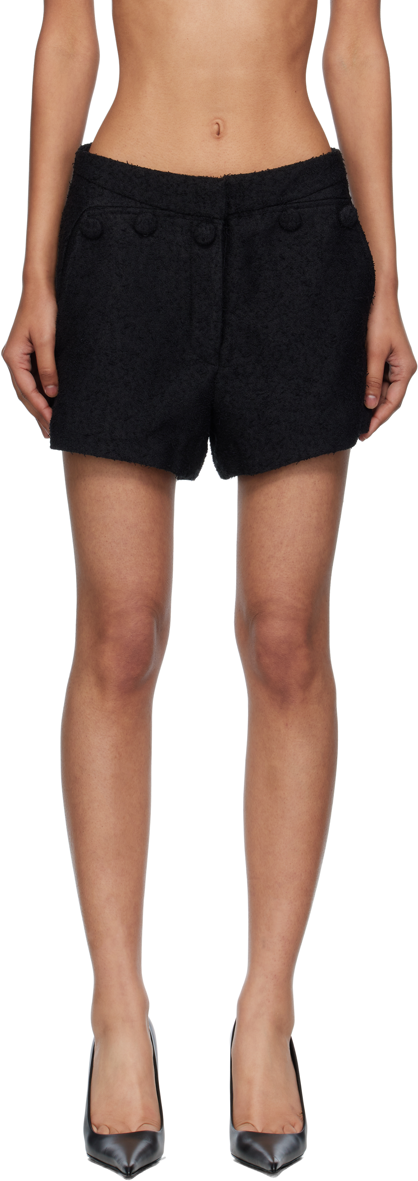 Pushbutton Black Button Point Shorts