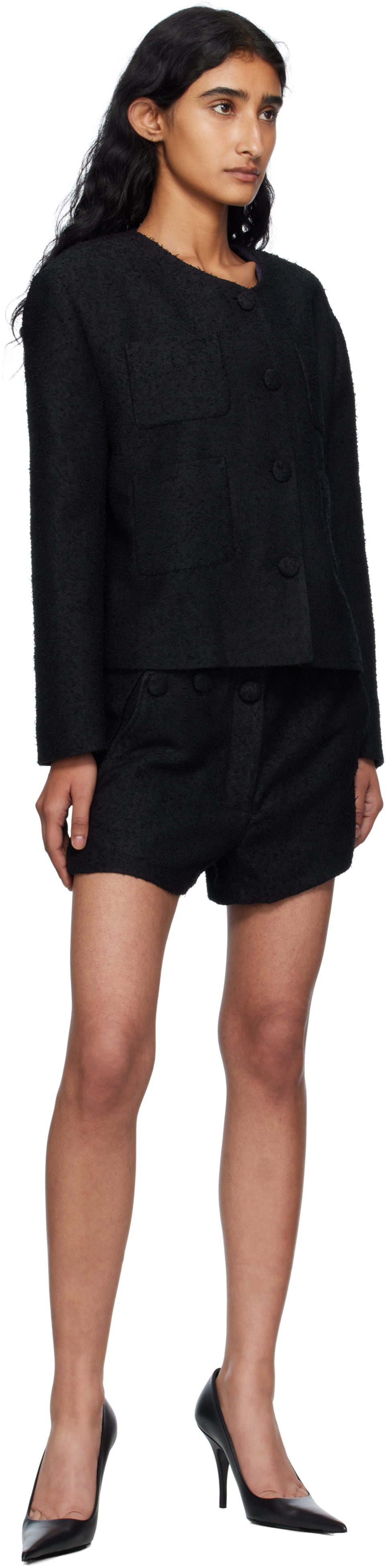 Pushbutton Black Button Point Shorts