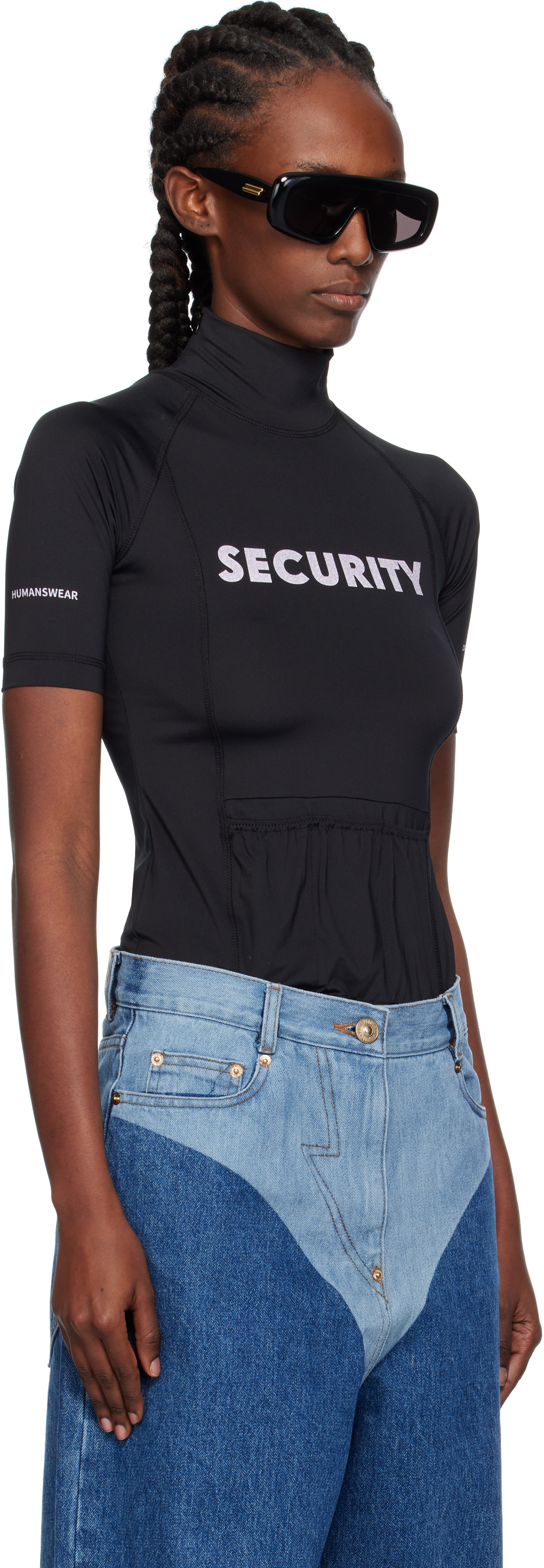 Pushbutton Black 'security' Pocket Turtleneck In Black