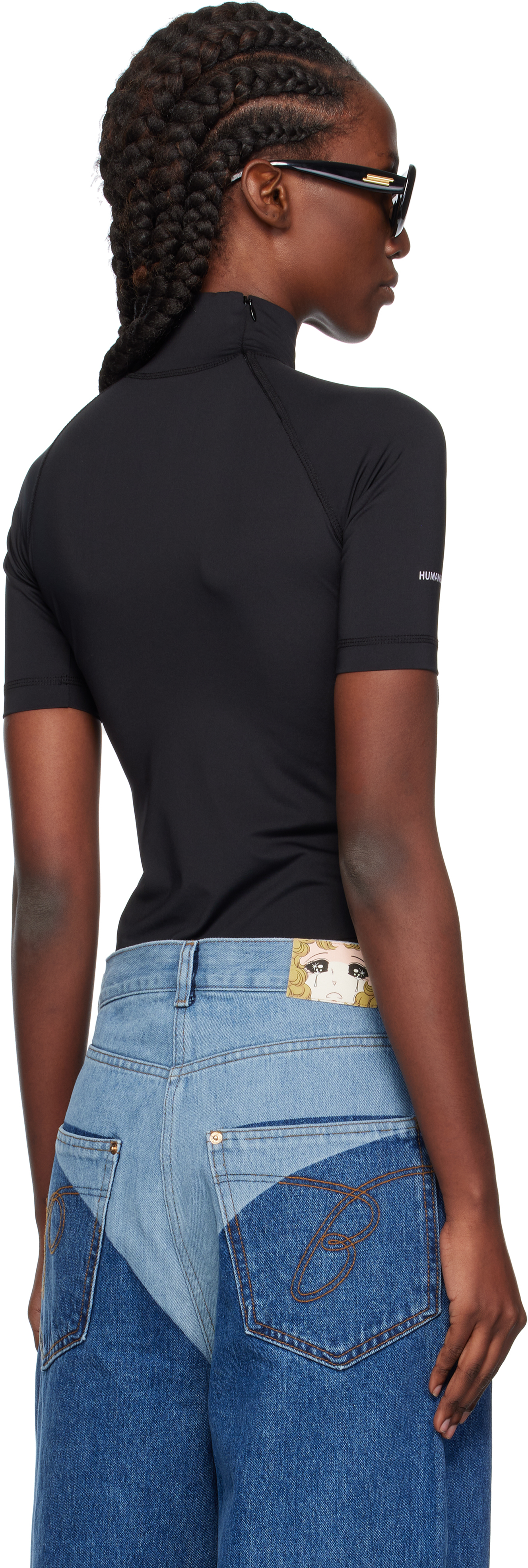 Pushbutton Black 'security' Pocket Turtleneck In Black