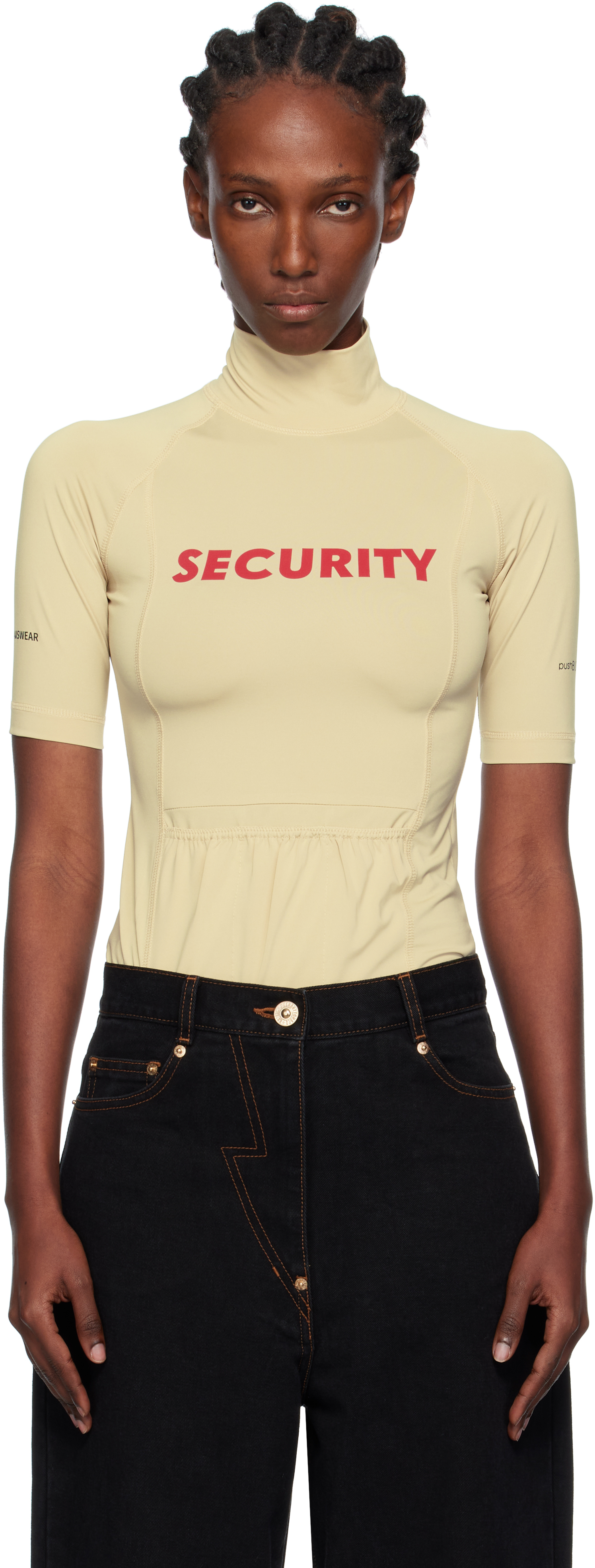 Pushbutton Yellow 'security' Pocket Top In Neutral
