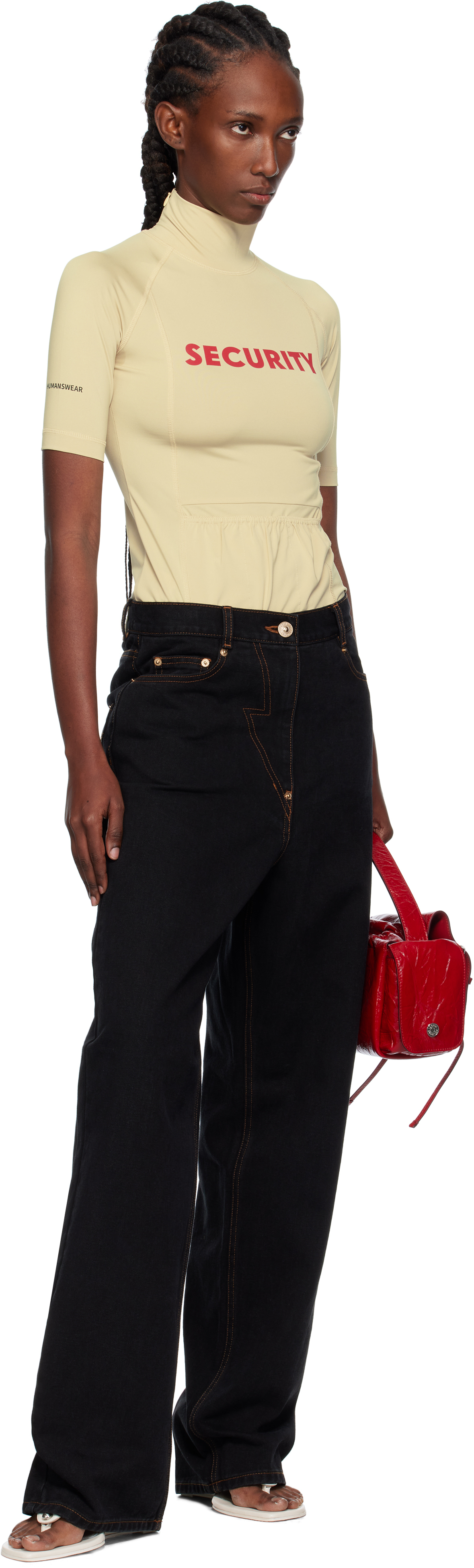 Pushbutton Yellow 'security' Pocket Top In Neutral
