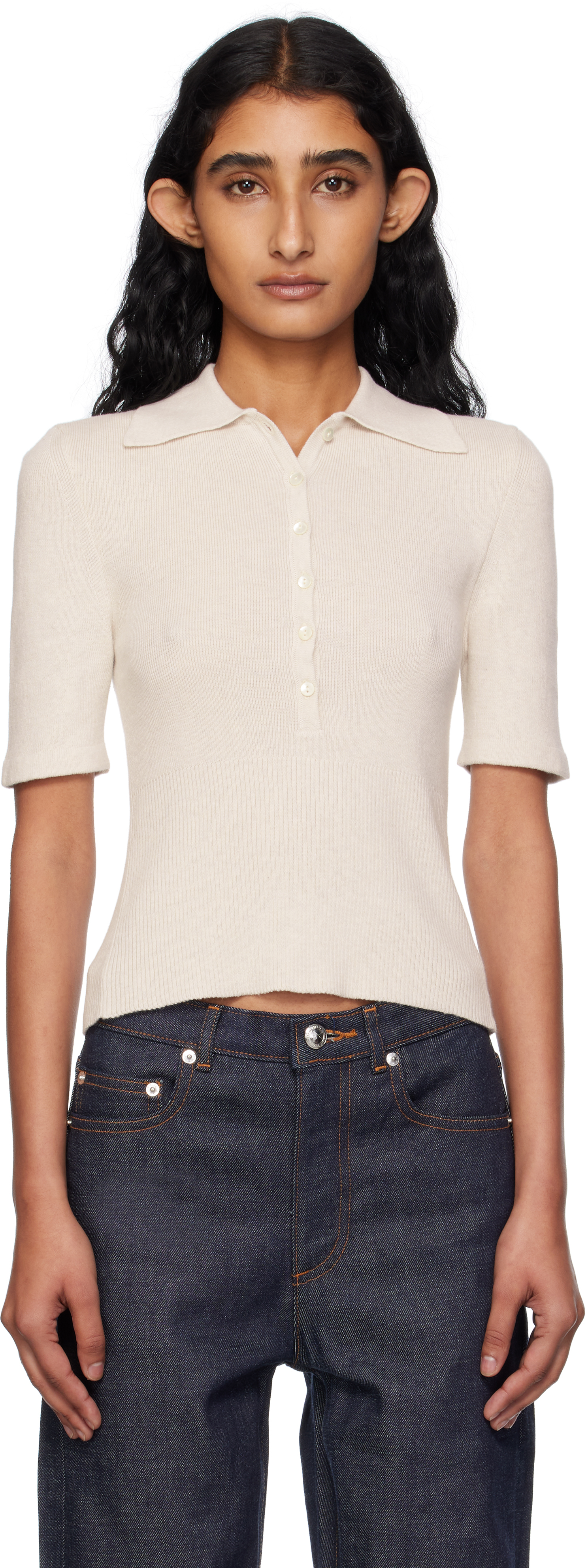A. P.C. Beige Joelle Polo