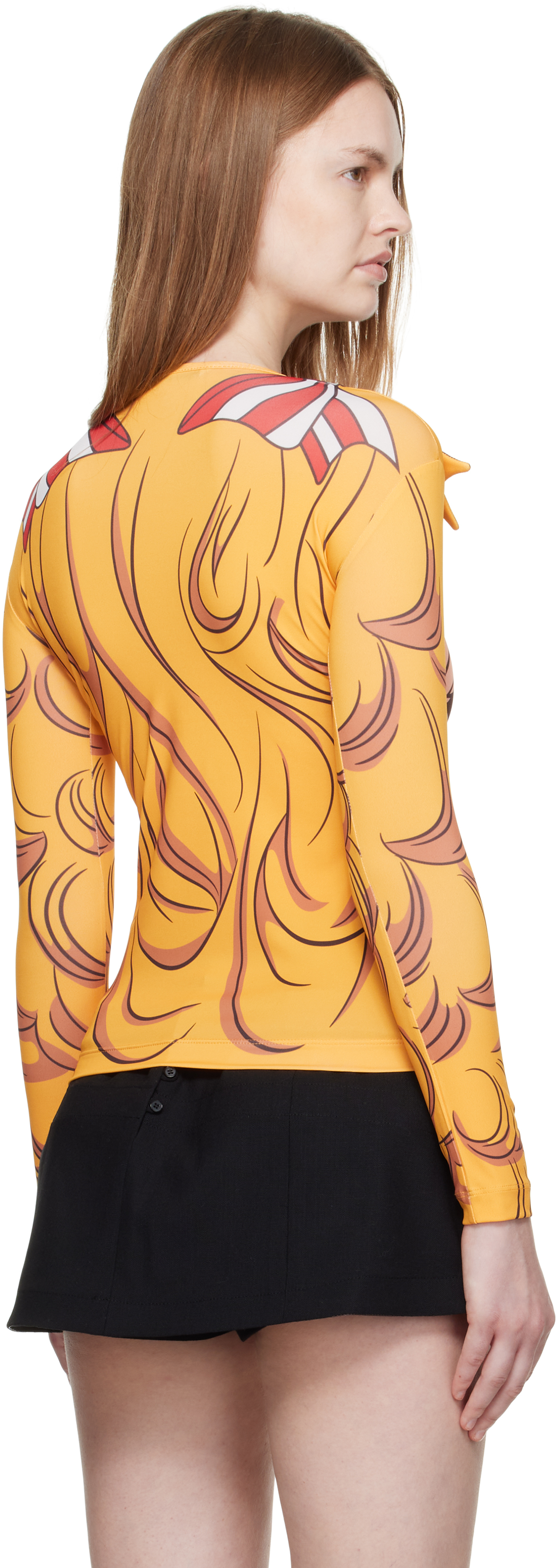 Pushbutton Yellow Ribbon Jersey Crying Girl T-shirt In Yellow