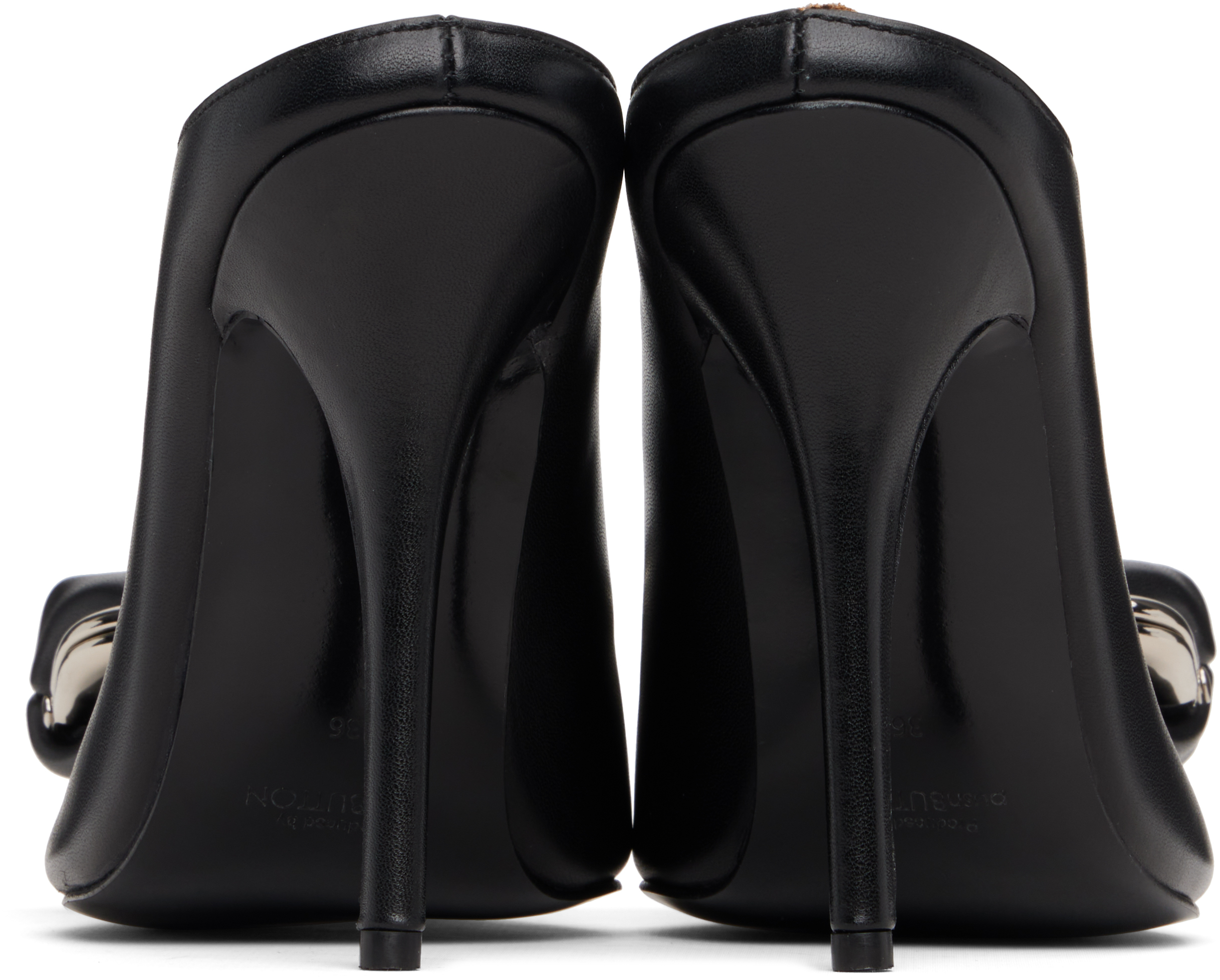 Pushbutton Black Coin Purse Pointy Heels In Black