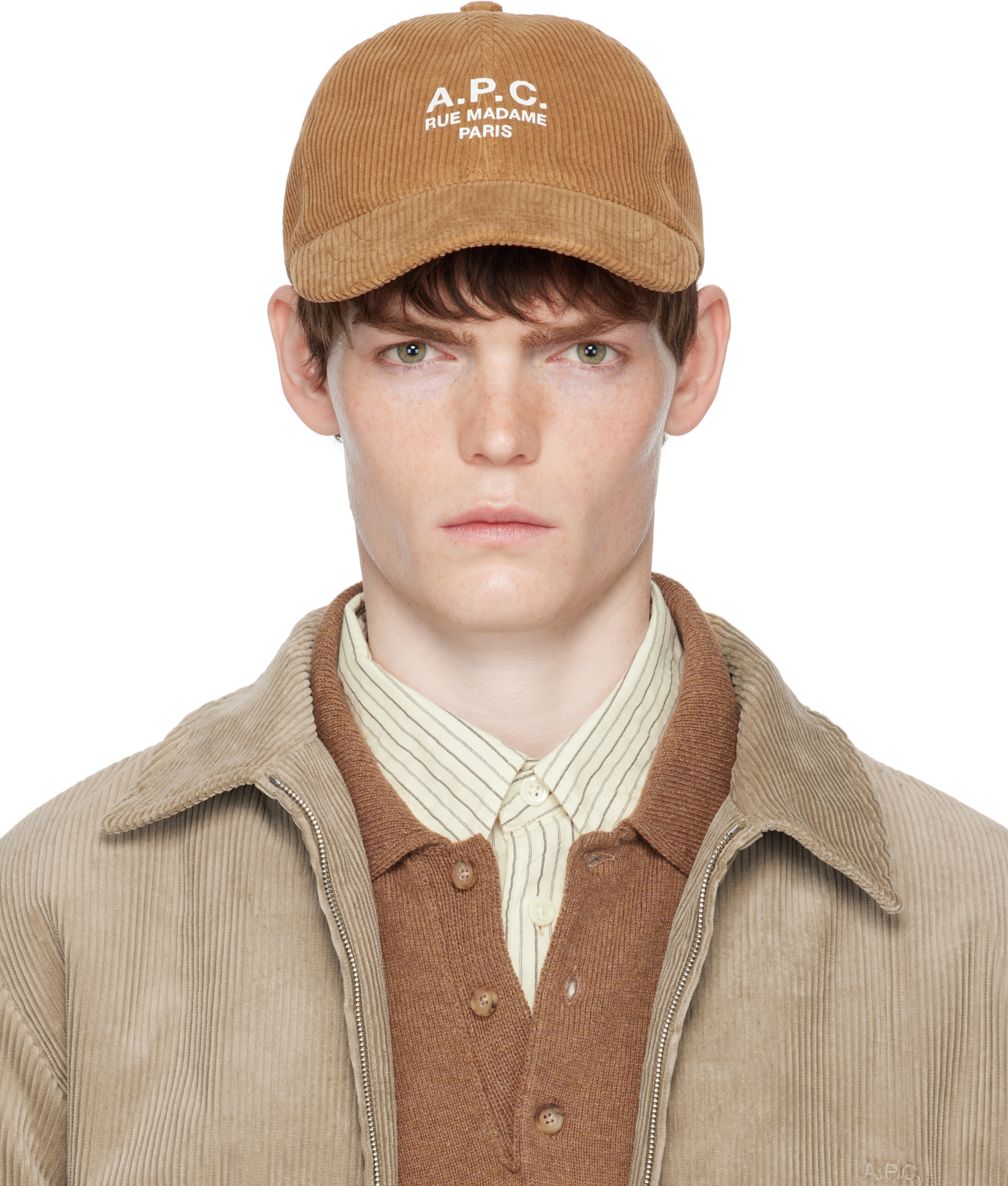Apc Tan Charlie 'rue Madame' Baseball Cap In Brown