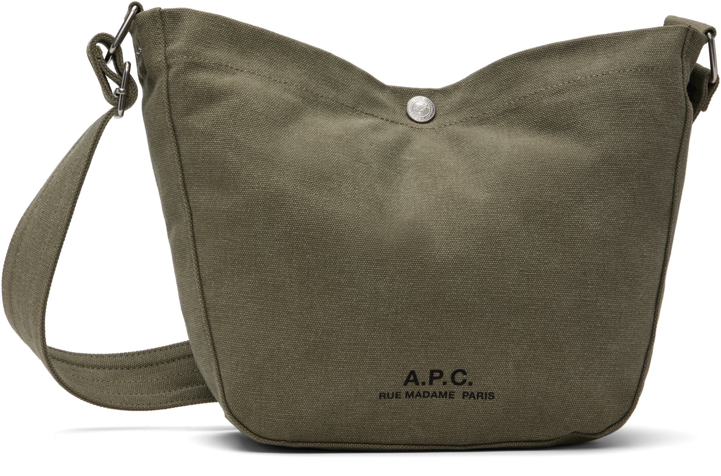 【関税込み】A.P.C. カーキ スモール Journal サッチェル A.P.C.: カーキ スモール Journal サッチェル | SSENSE 日本