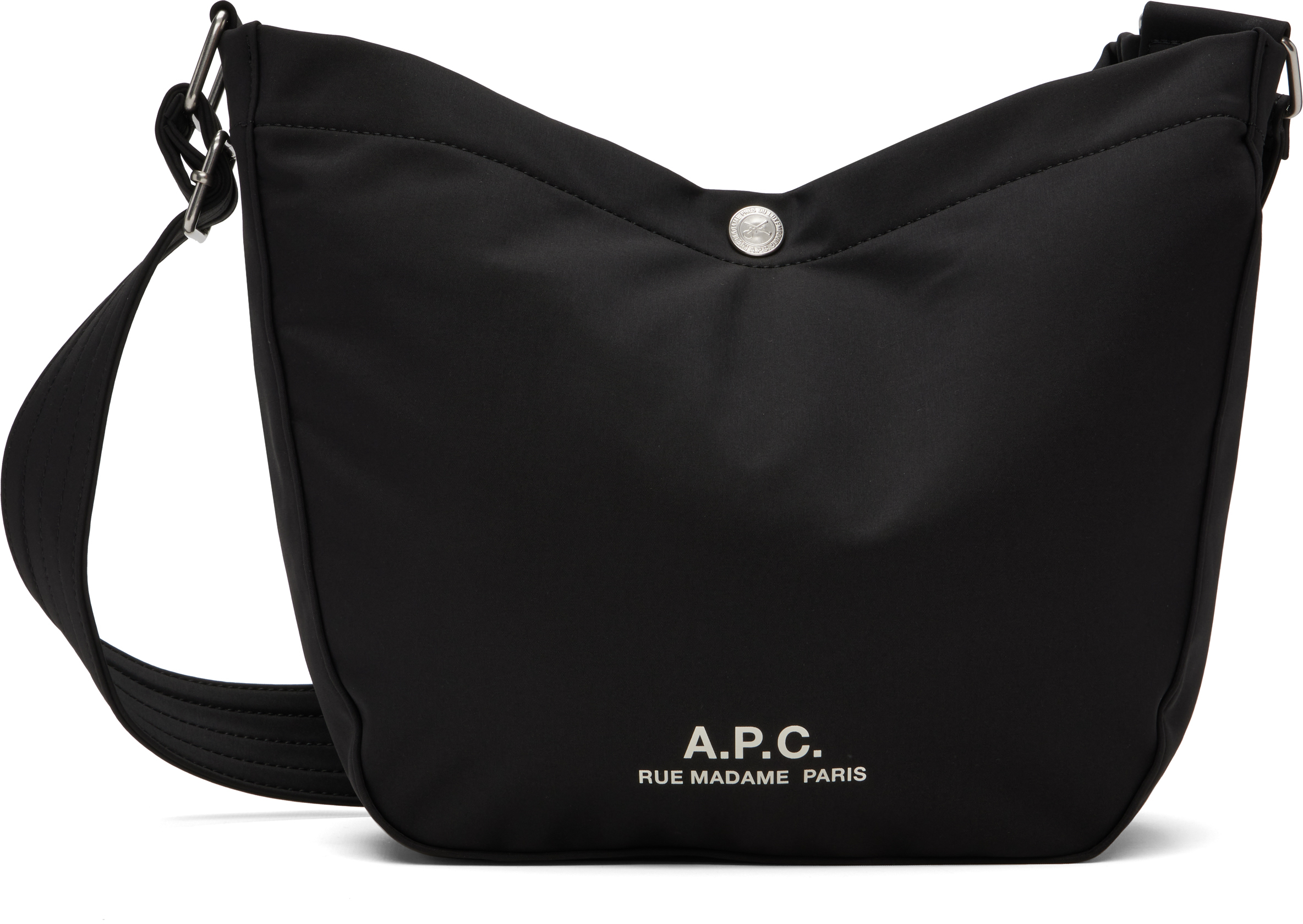 【関税込み】A.P.C. ブラック スモール Journal サッチェル A.P.C.: ブラック スモール Journal サッチェル | SSENSE 日本
