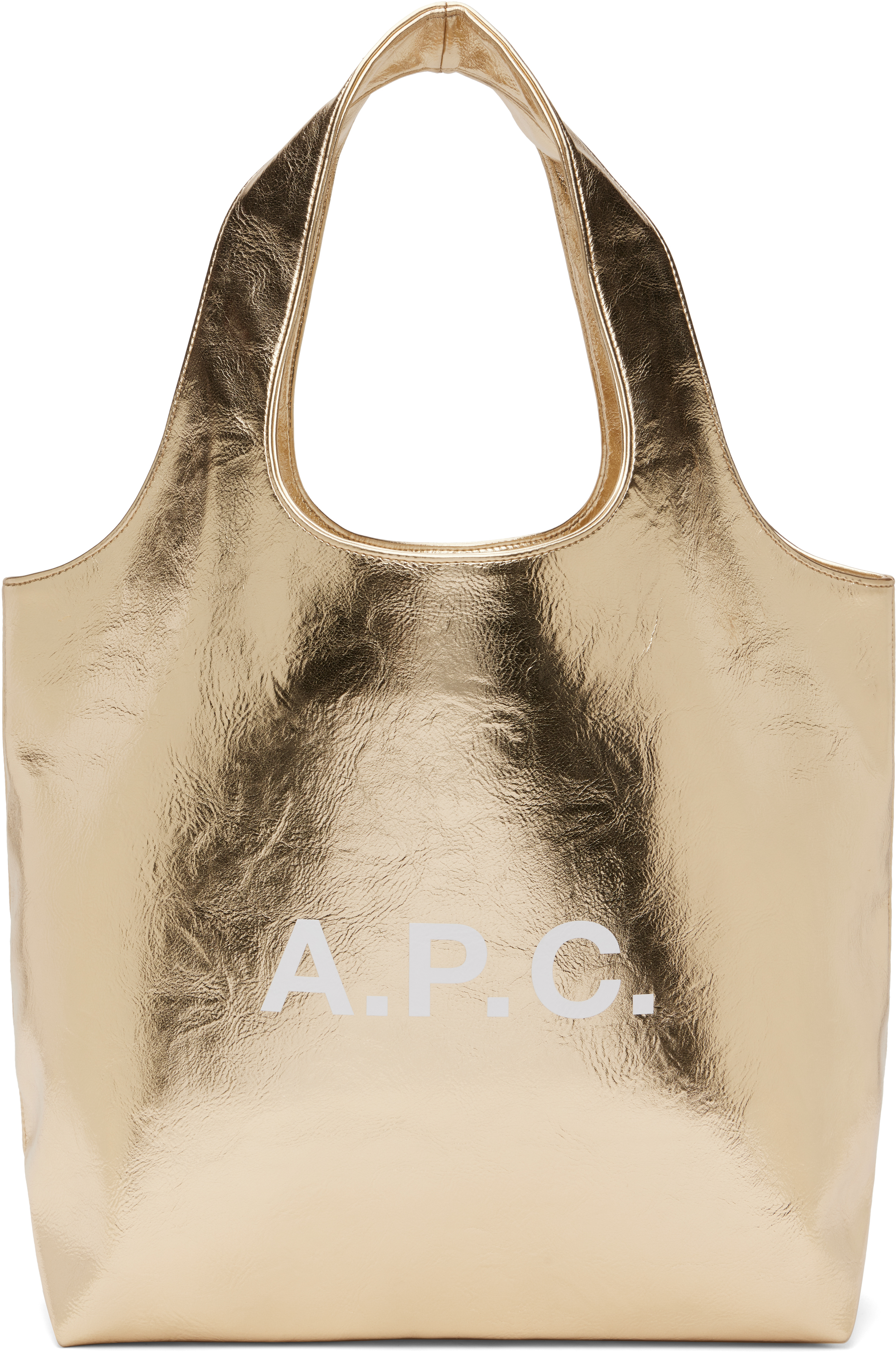 トートバッグ A.P.C. Ninon Shopper Bag - A.P.C. - Synthetic - Gold A.P.C.: Gold Ninon Tote | SSENSE
