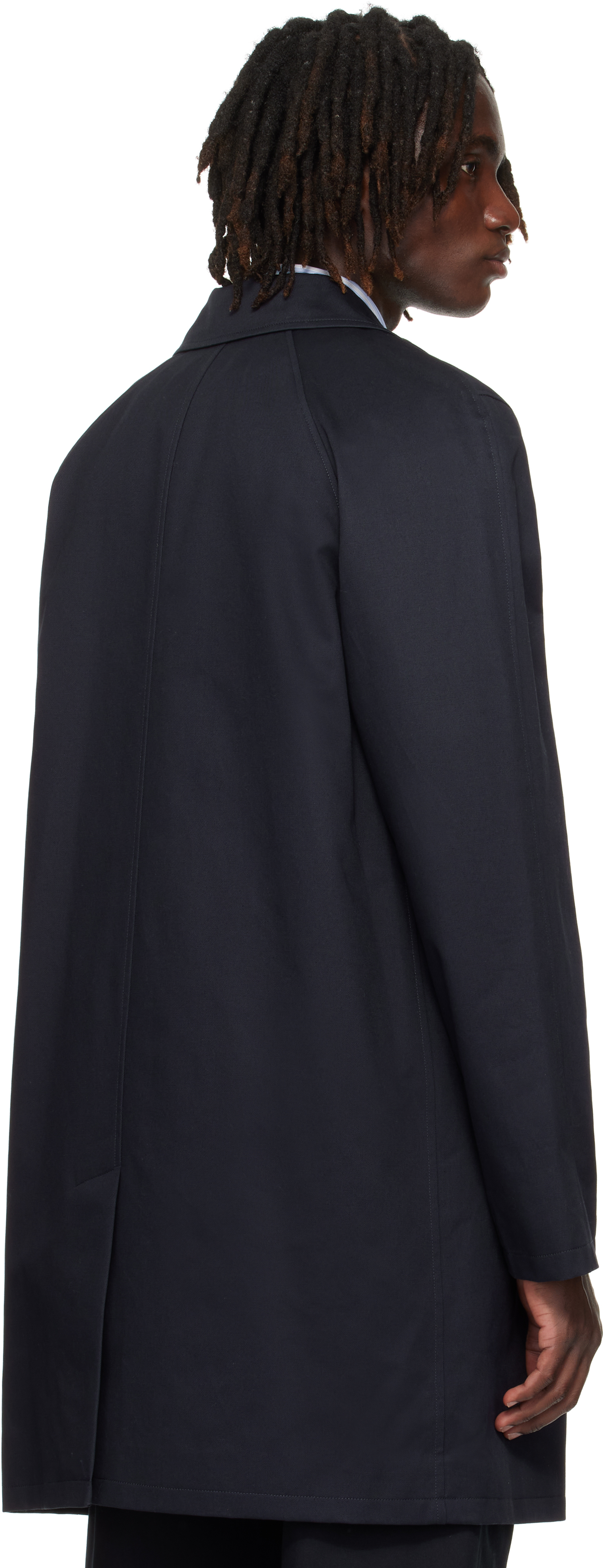 Apc Navy Urban Mac Coat In Blue