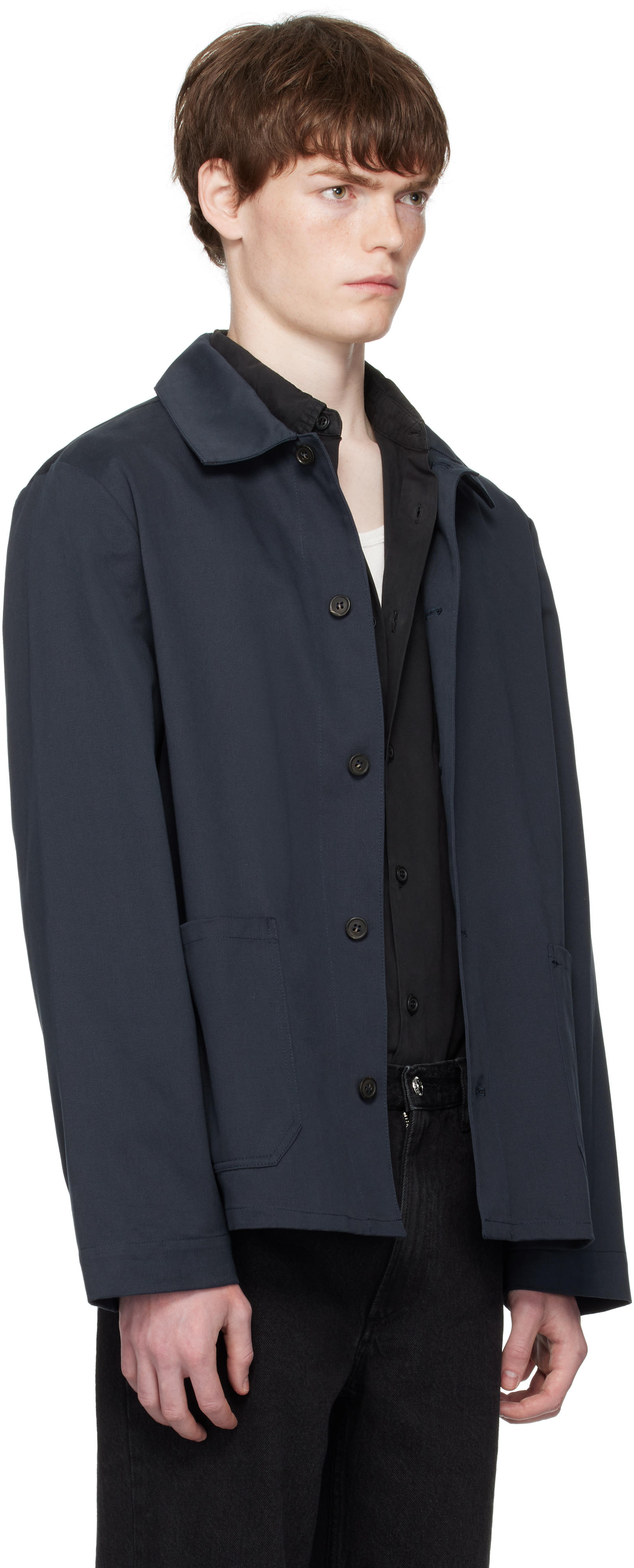 Apc Navy Kerlouan Logo Jacket In Blue