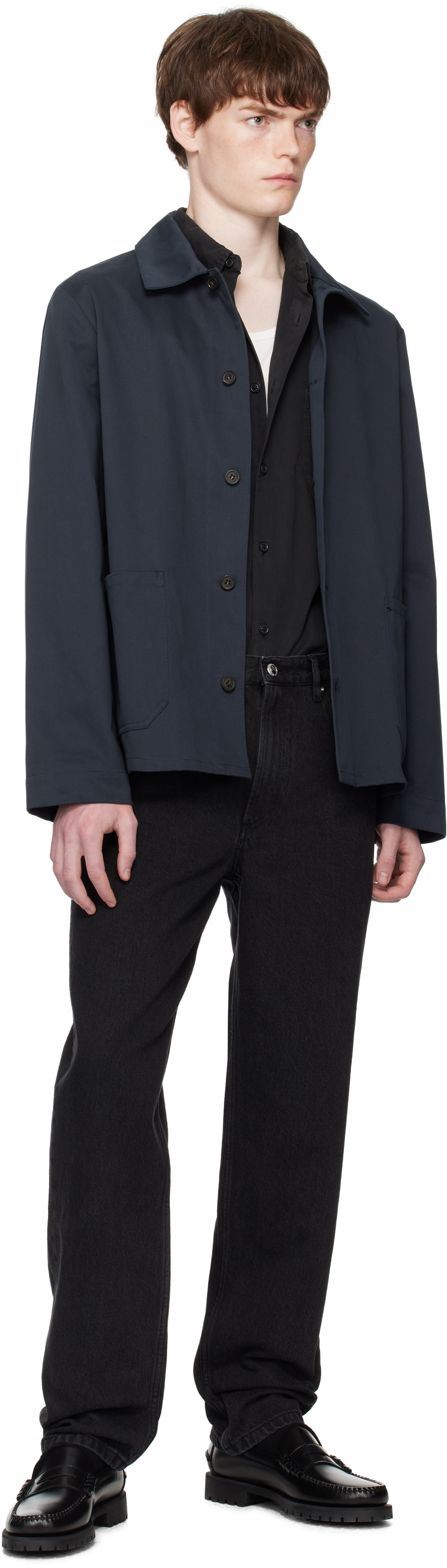 Apc Navy Kerlouan Logo Jacket In Blue