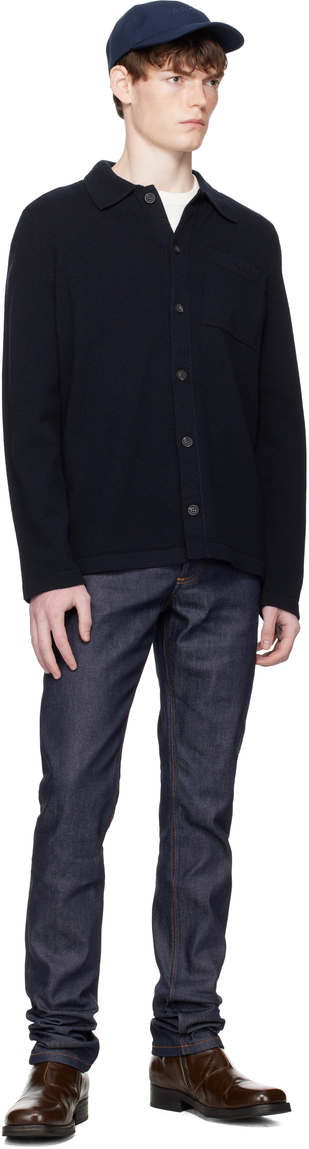 Apc Navy Petit New Standard Jeans In Blue