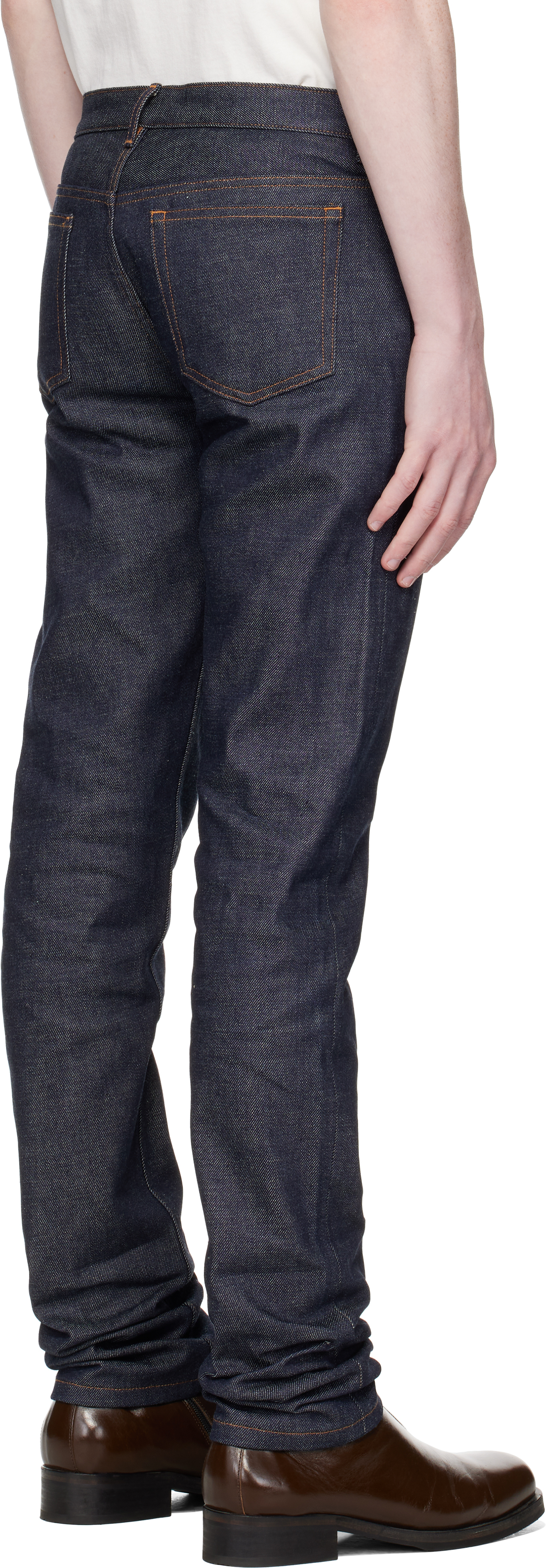 Apc Navy Petit Standard Jeans In Blue