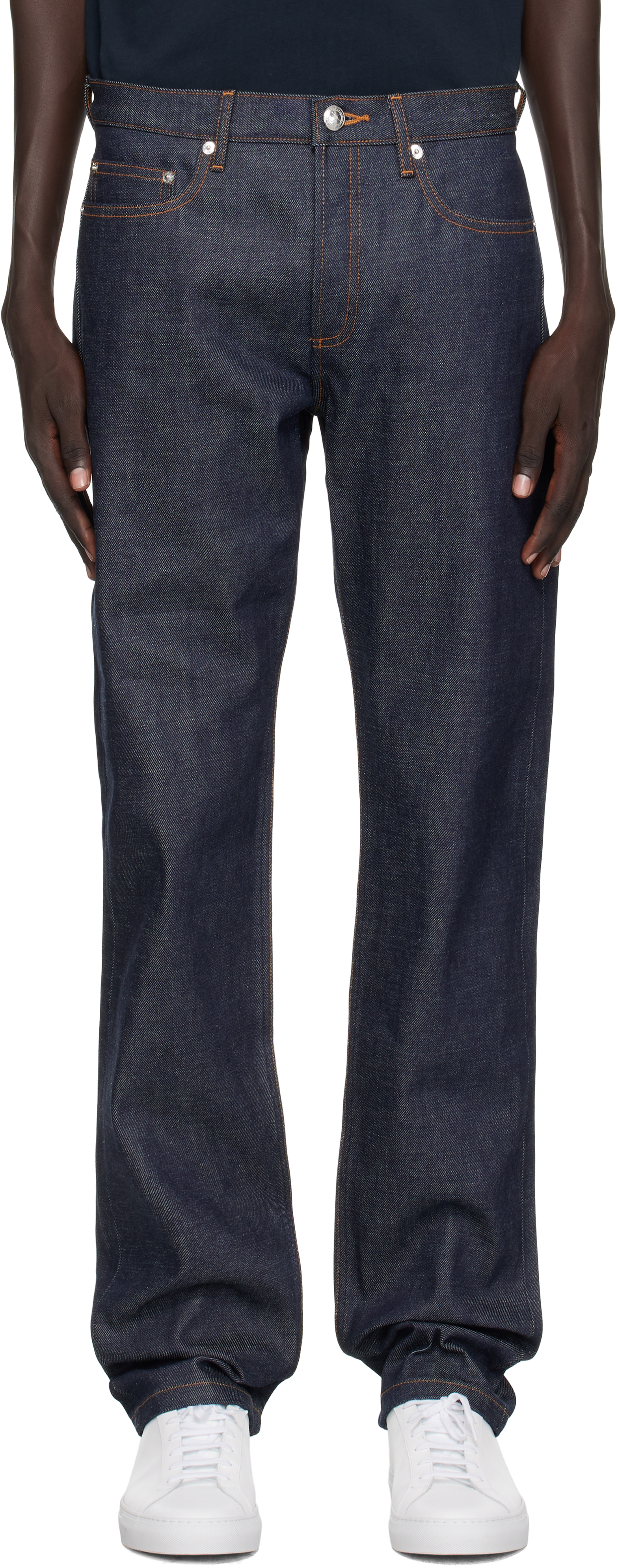 Apc Navy New Standard Jeans In Purple