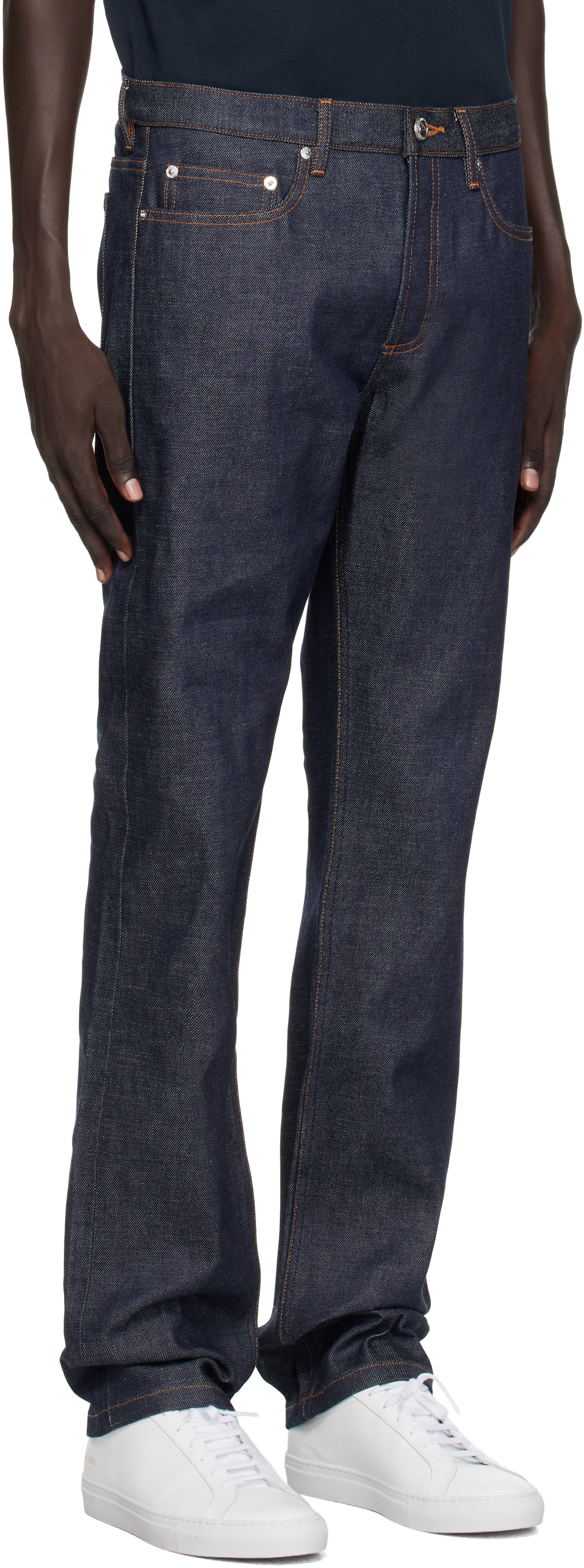 Apc Navy New Standard Jeans In Purple