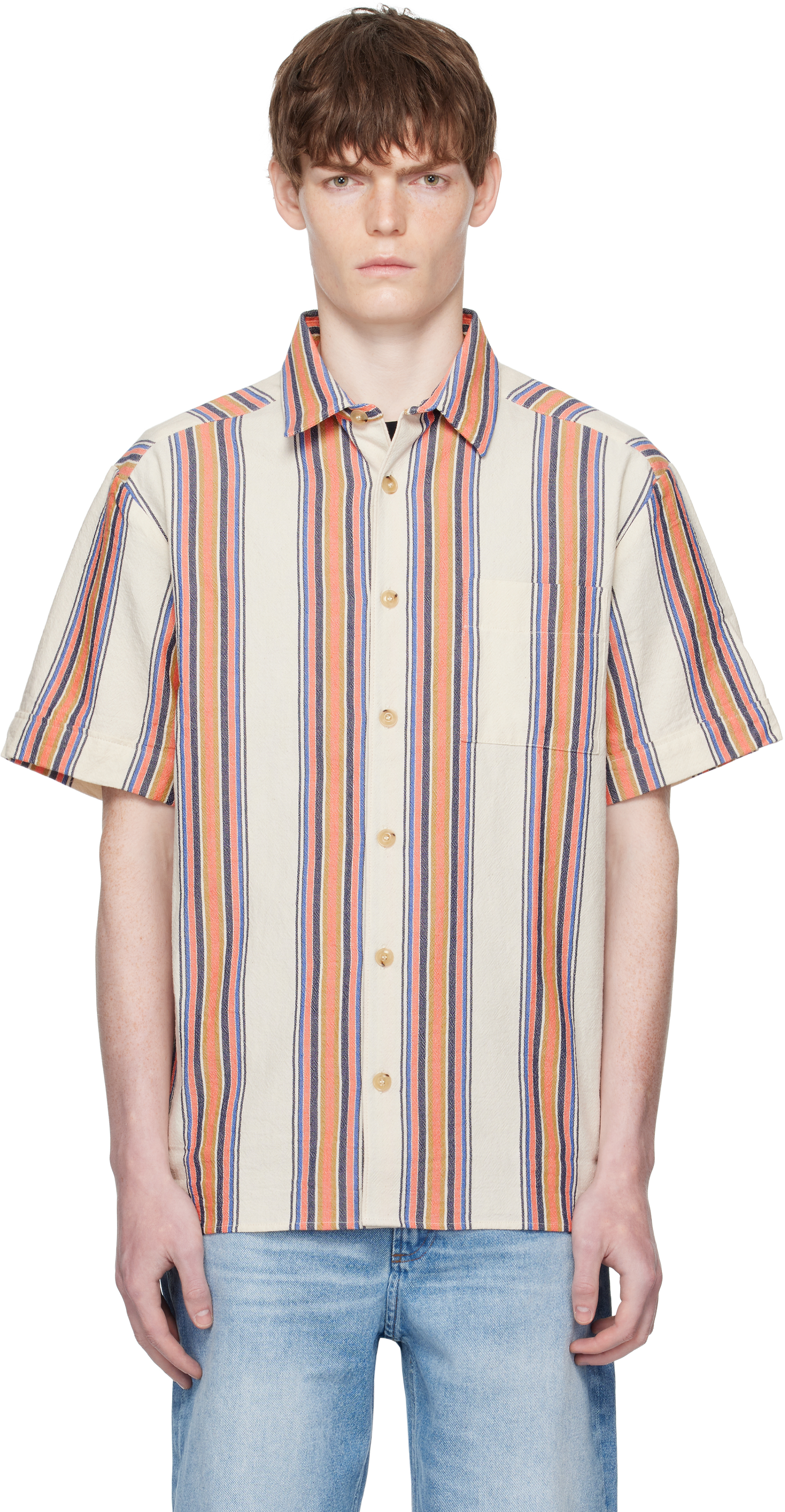 A. P.C. Multicolor Ross Short-Sleeve Shirt