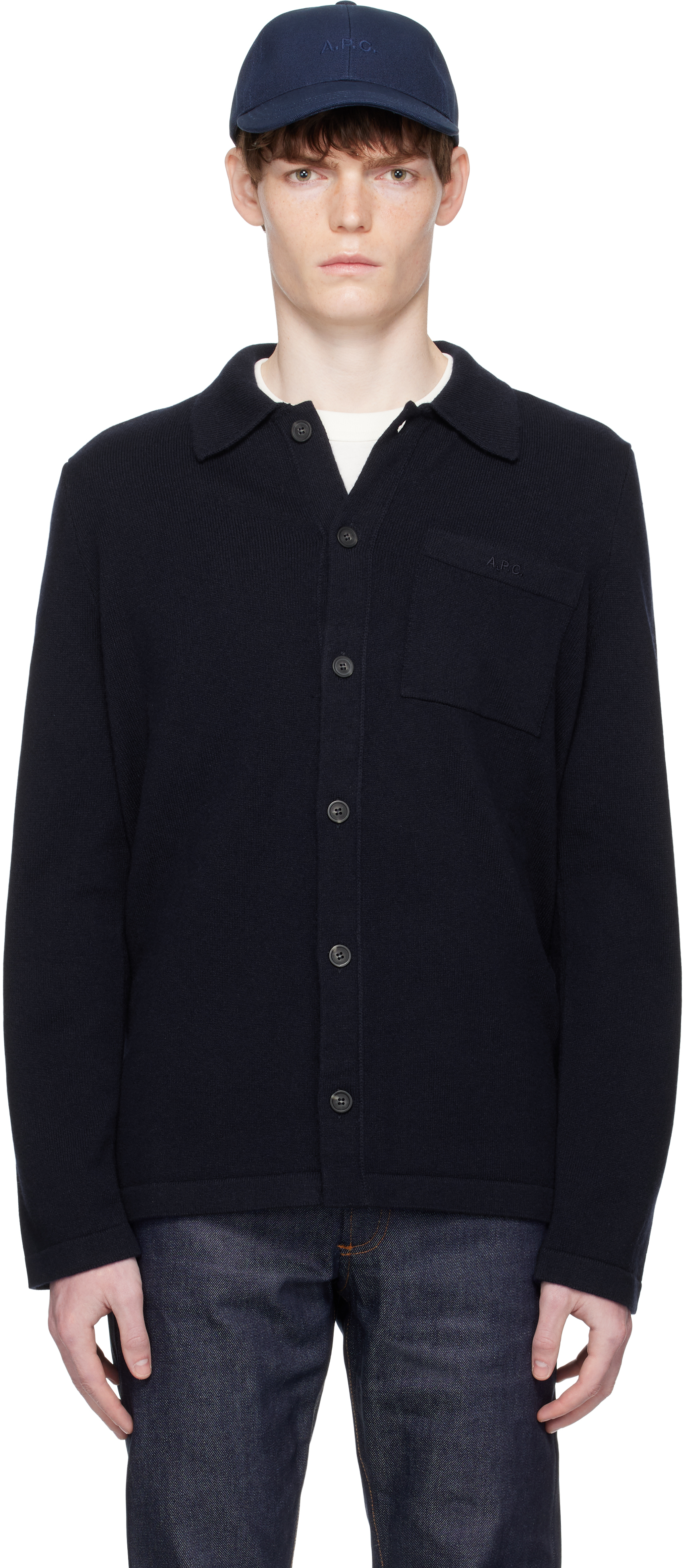 A. P.C. Navy Matti Cardigan