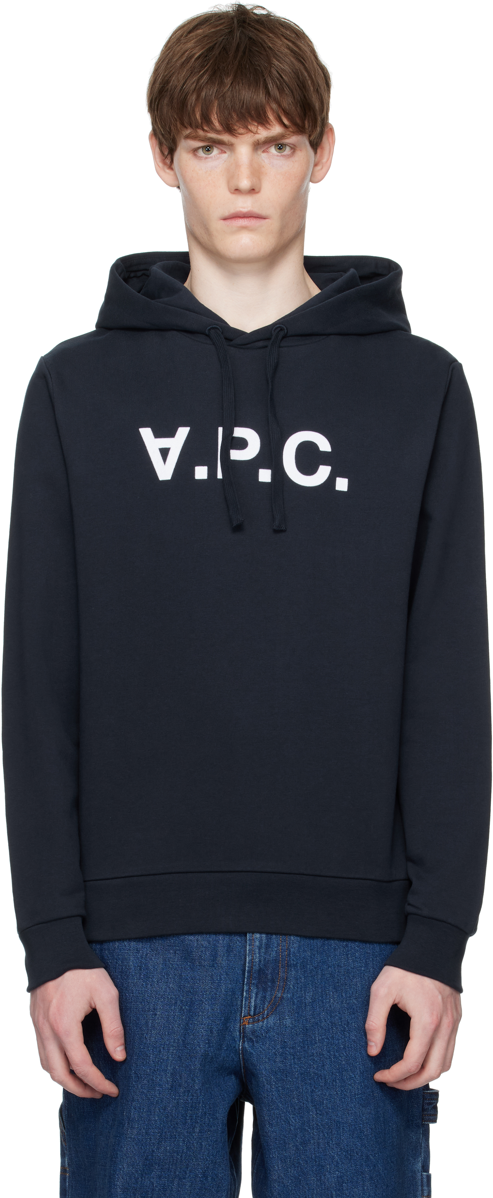 【関税込み】A.P.C. ネイビー Standard Grand 'VPC' フーディ A.P.C.: ネイビー Standard Grand 'VPC' フーディ | SSENSE 日本
