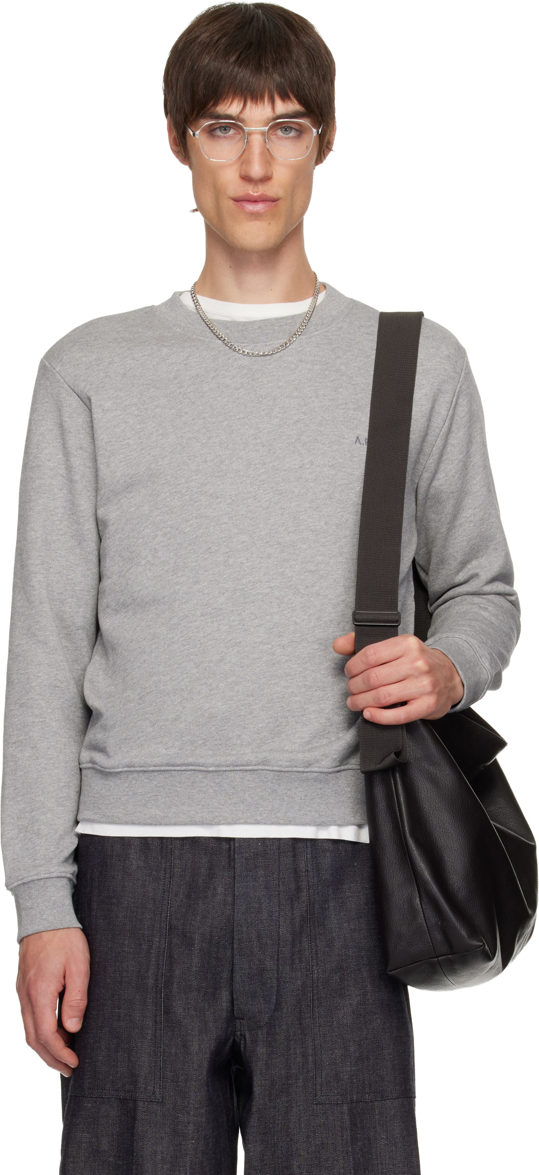 Apc Gray Standard 'a.p.c.' Brodé Sweatshirt In Gray