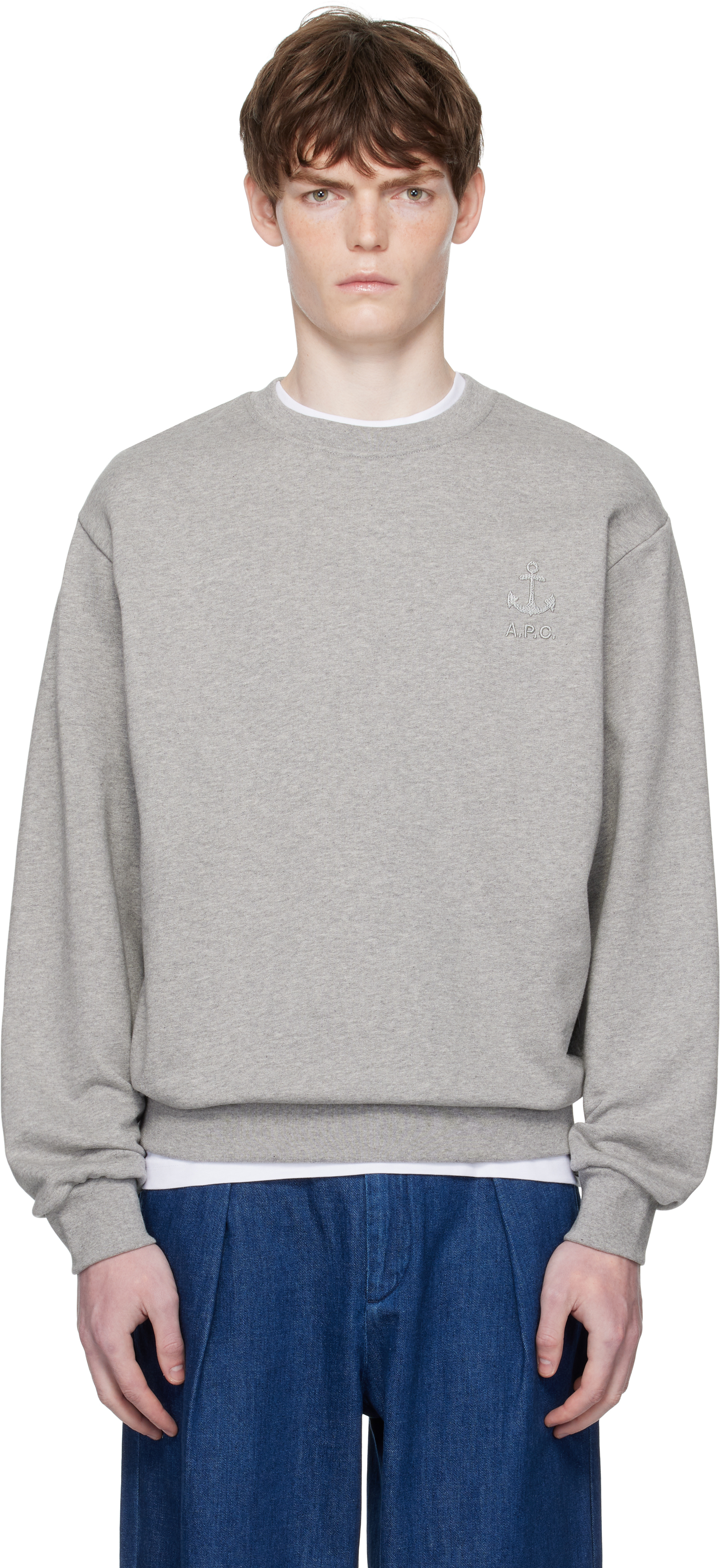 【関税込み】A.P.C. グレー James スウェットシャツ A.P.C.: グレー James スウェットシャツ | SSENSE 日本