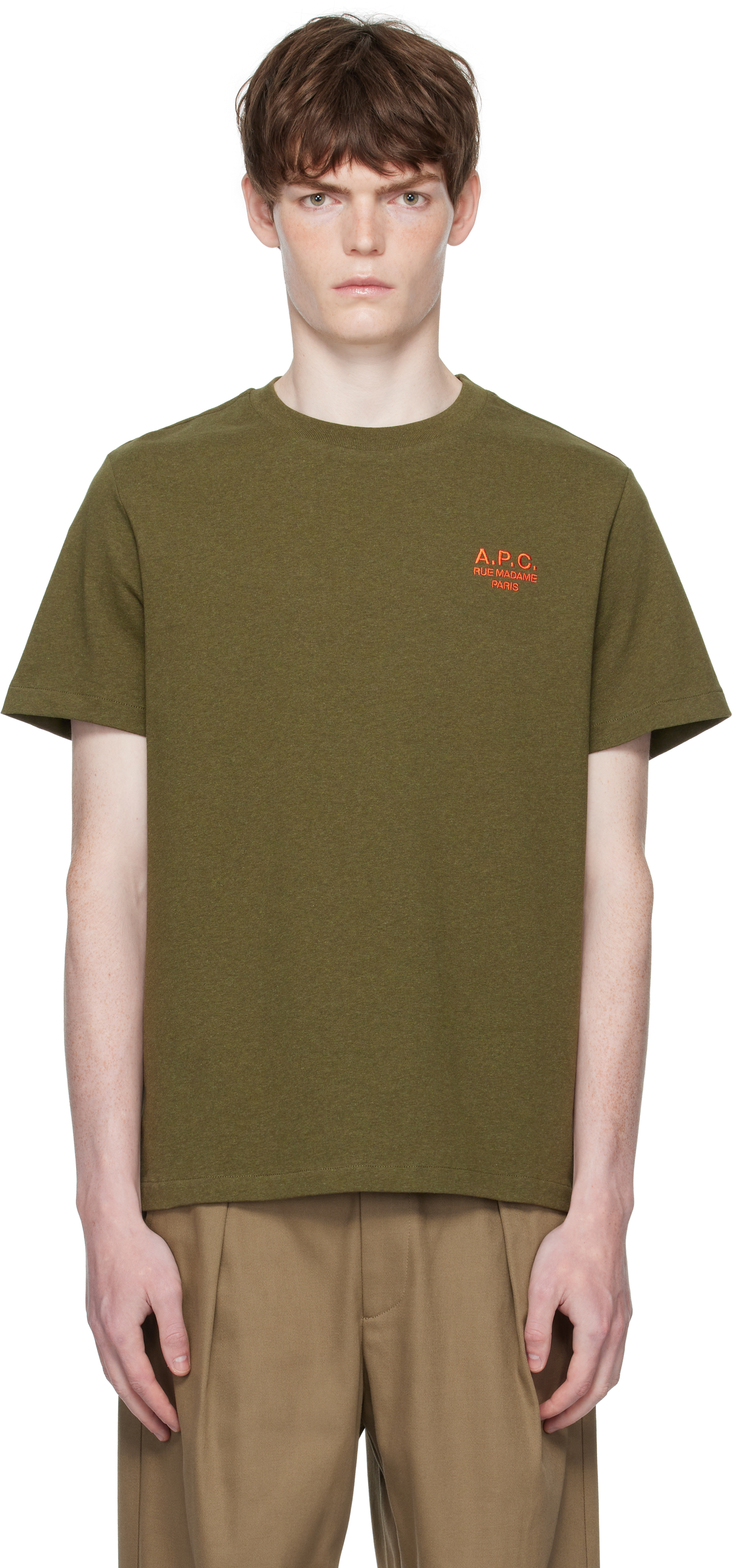 【関税込み】A.P.C. カーキ Standard Rue Madame Tシャツ Standard Rue Madame T-shirt | A.P.C.