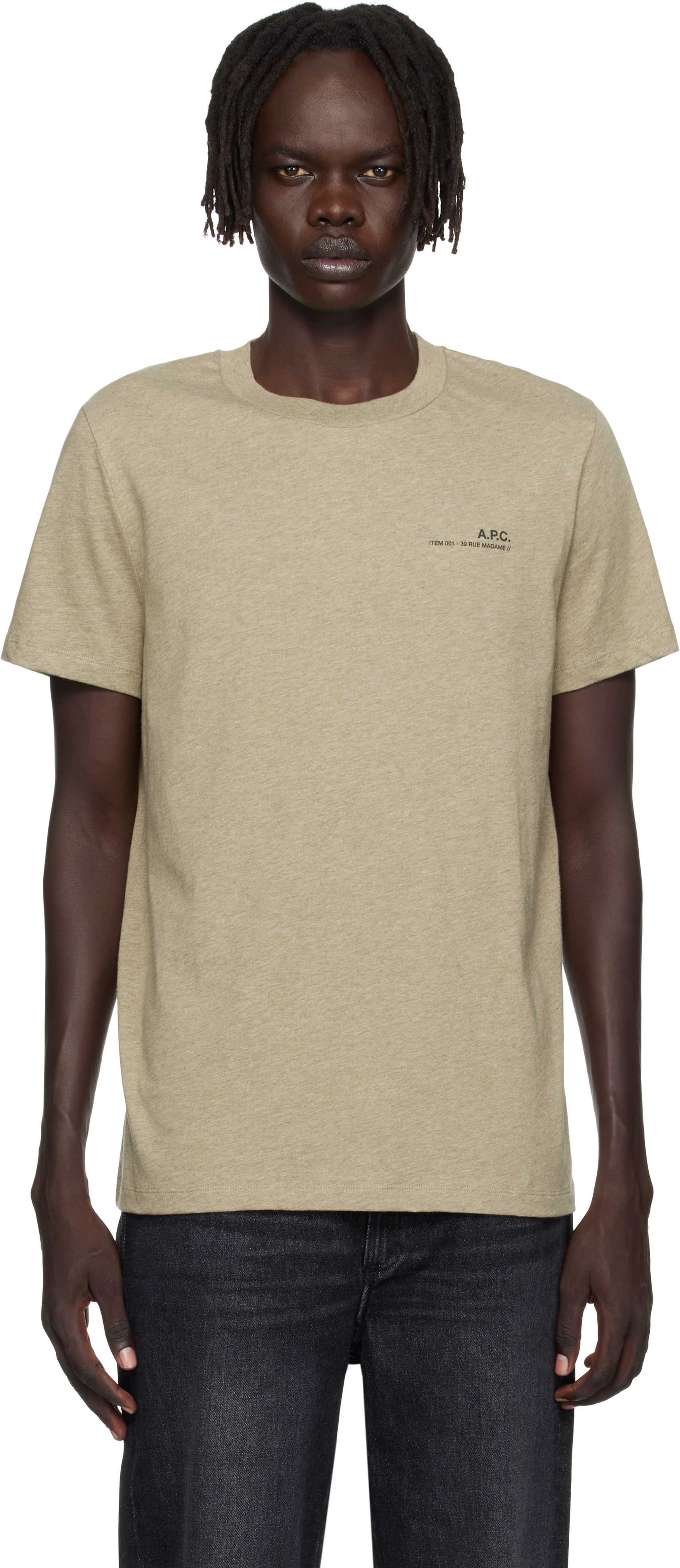 Apc Khaki Standard Item T-shirt In Gray