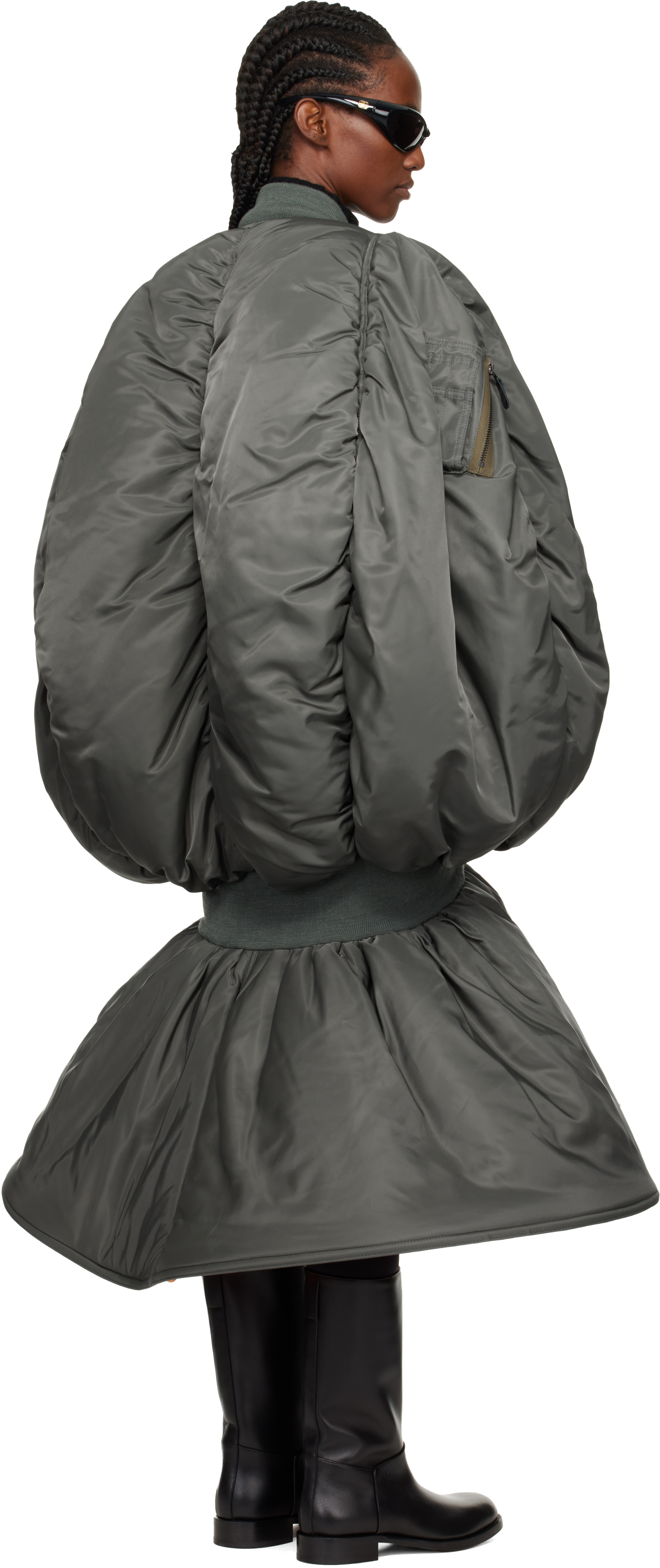 Junya Watanabe Khaki Bomber Maxi Dress In Green